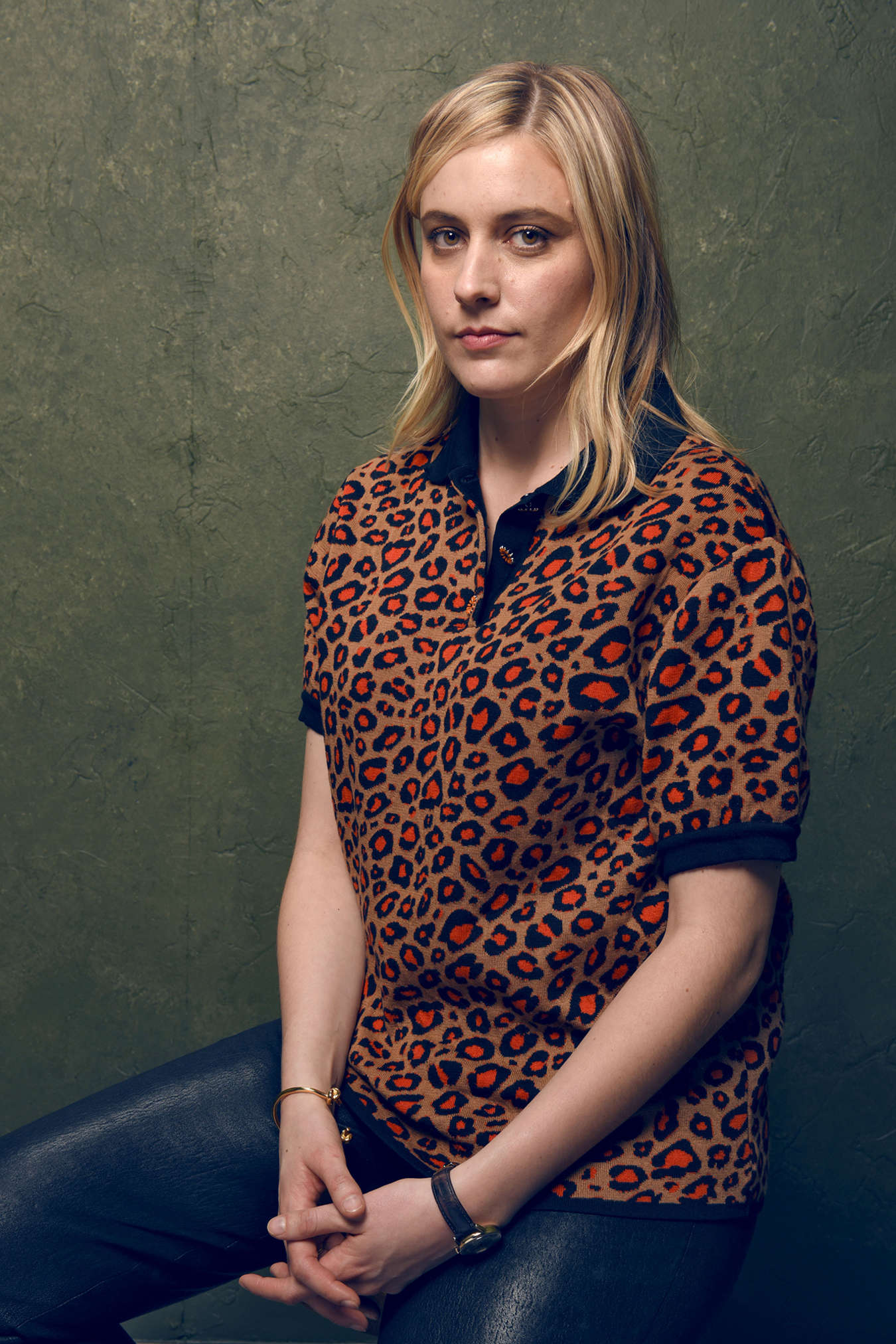 Greta Gerwig at a photocall for the film Mrs Americ