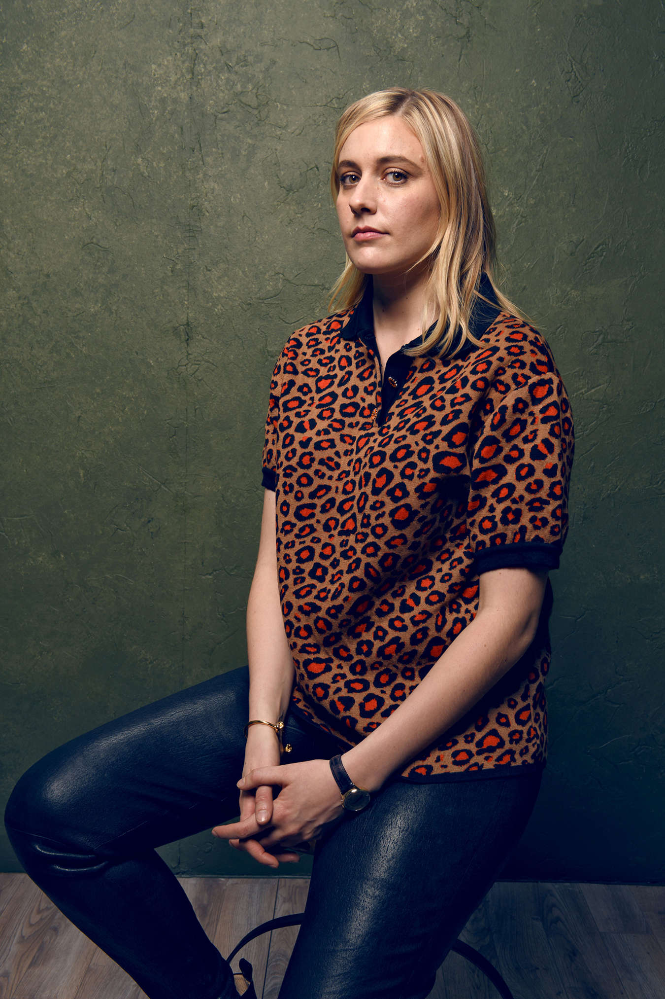 Greta Gerwig at a photocall for the film Mrs Americ