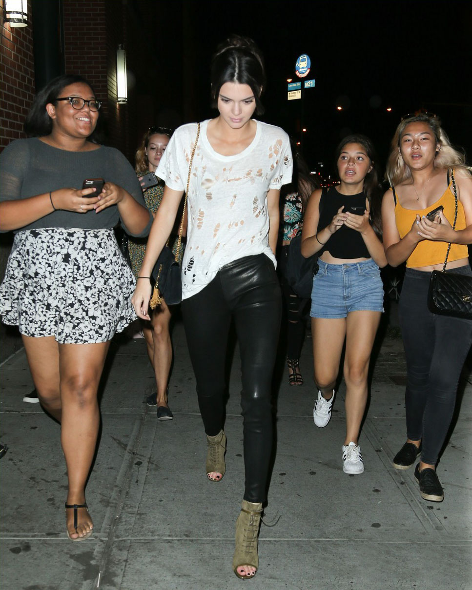 Kendall Jenner is seen in Soho