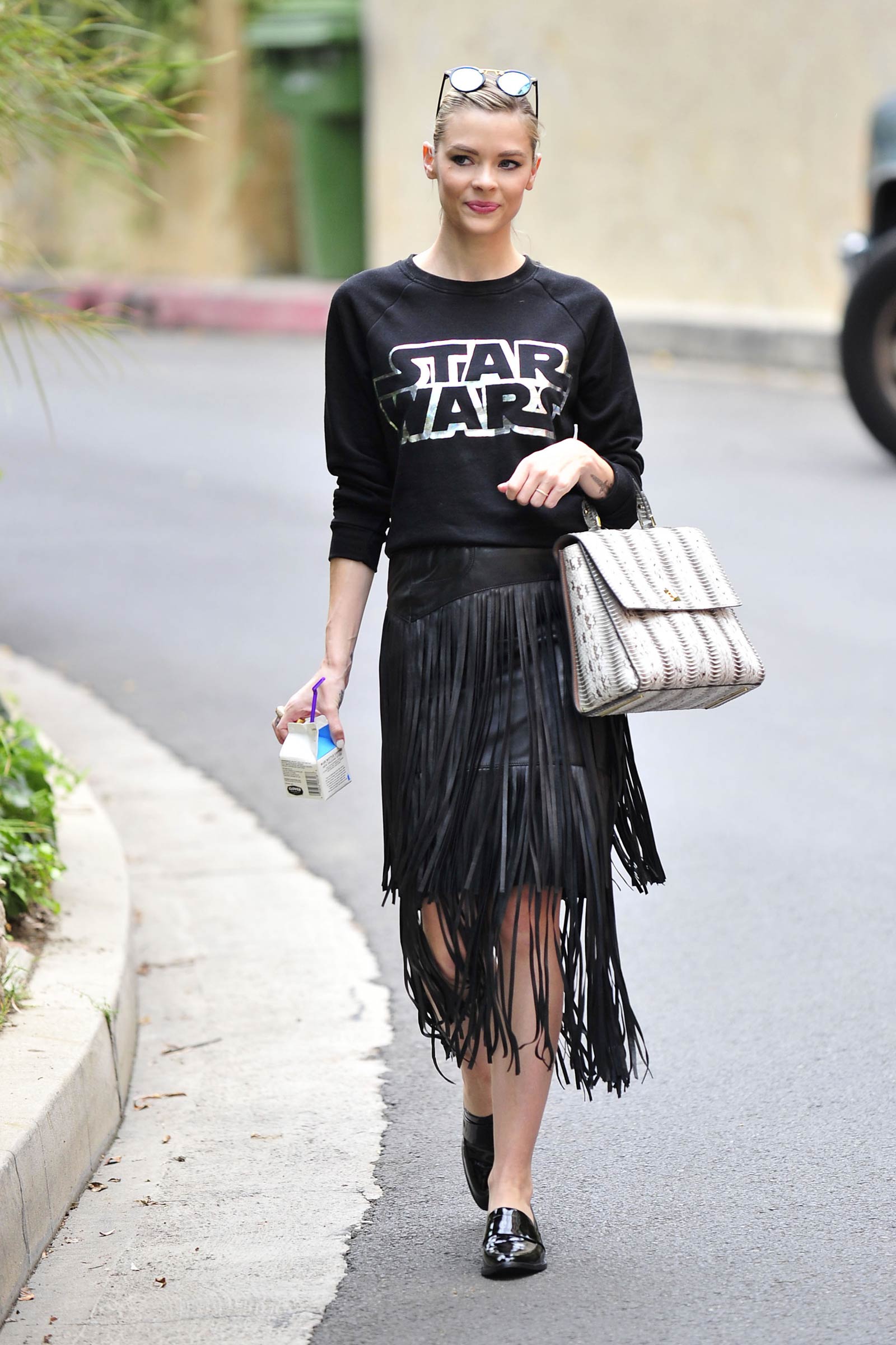 Jaime King leaving a friends house in Hollywood