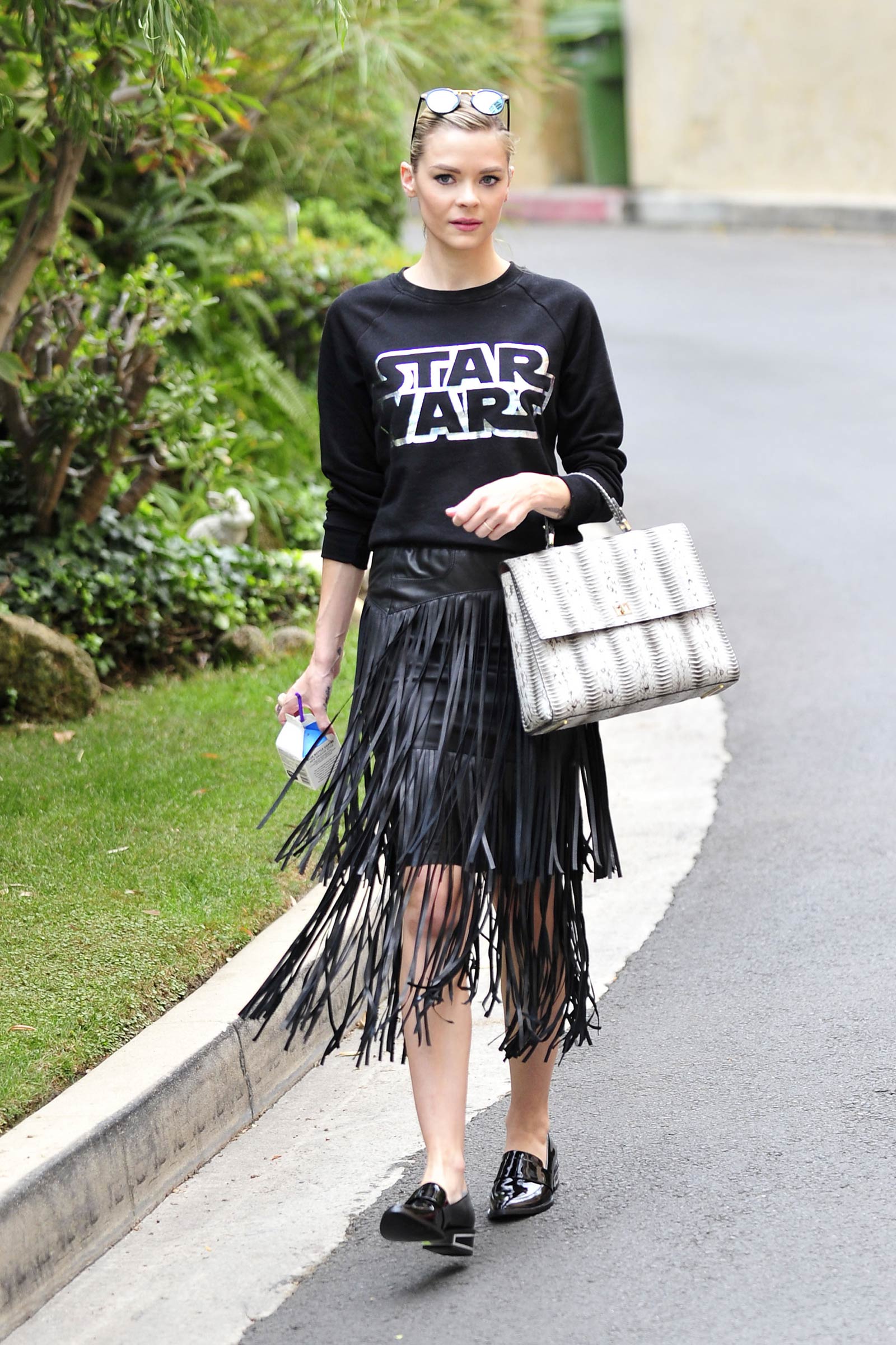 Jaime King leaving a friends house in Hollywood