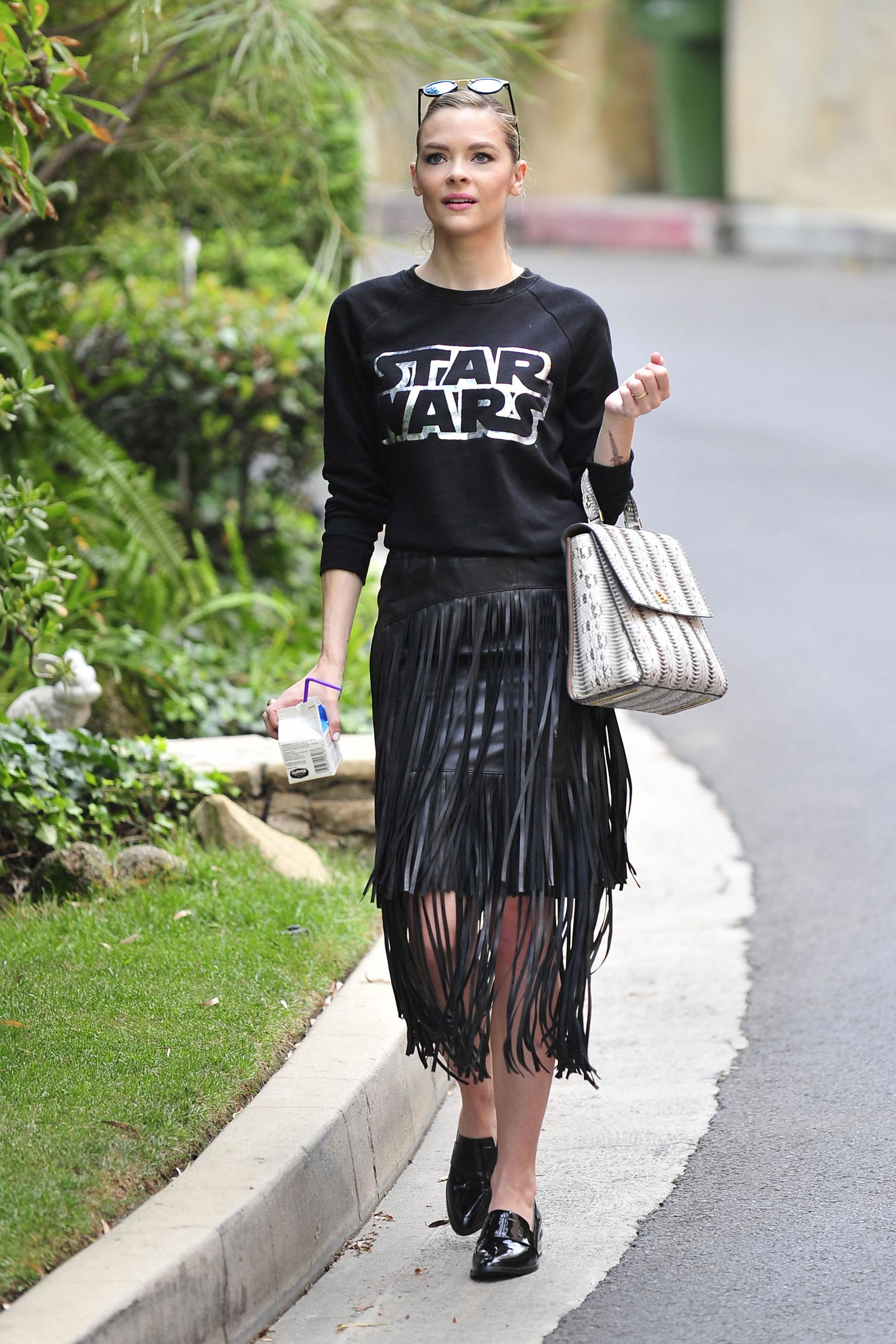 Jaime King leaving a friends house in Hollywood