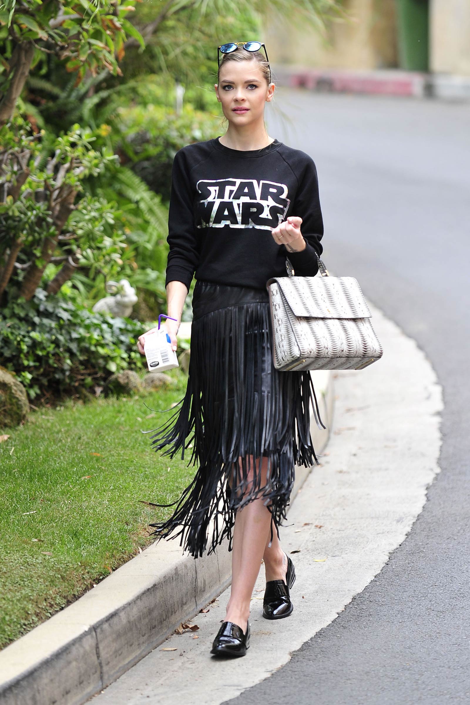 Jaime King leaving a friends house in Hollywood