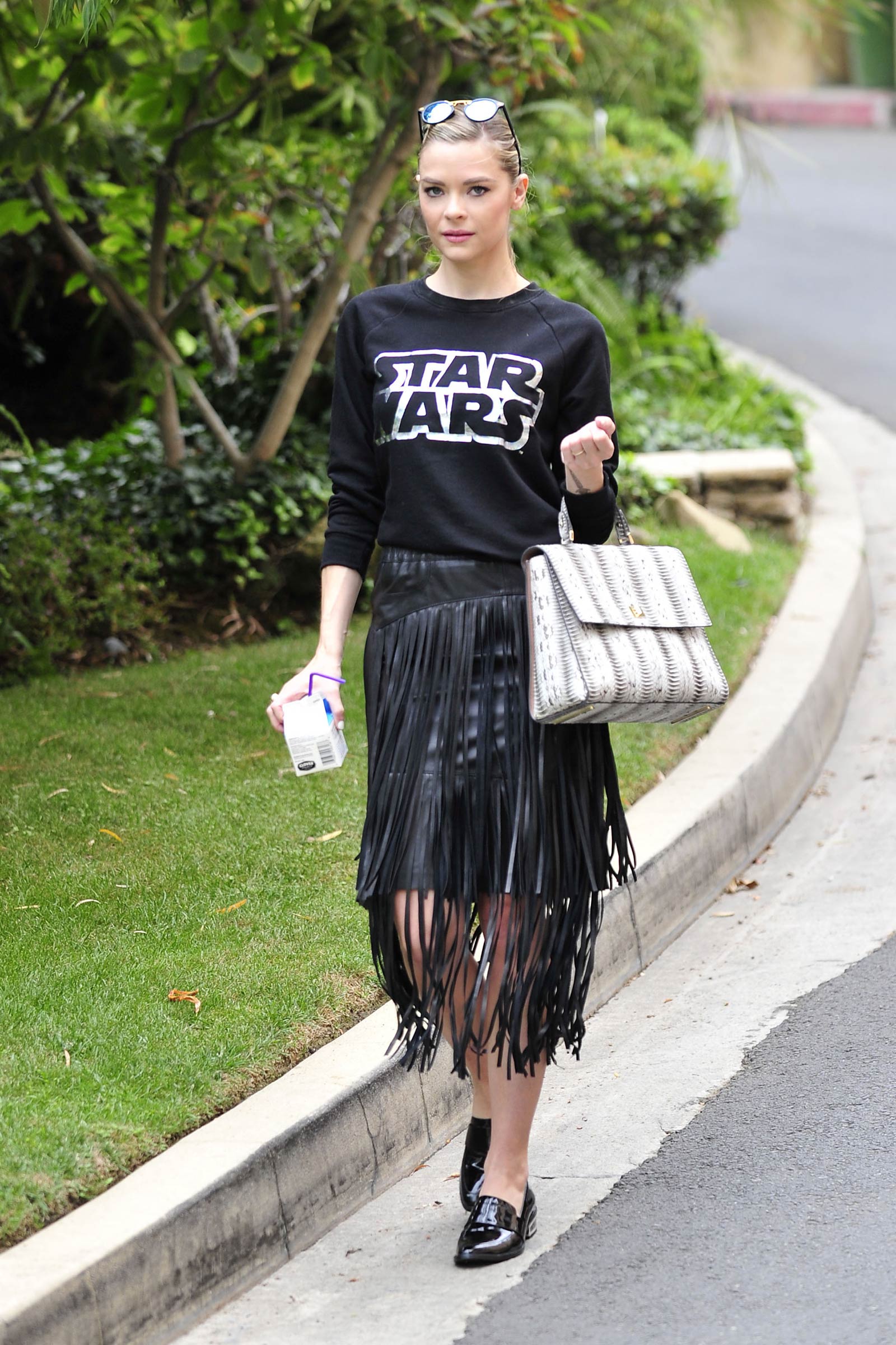 Jaime King leaving a friends house in Hollywood