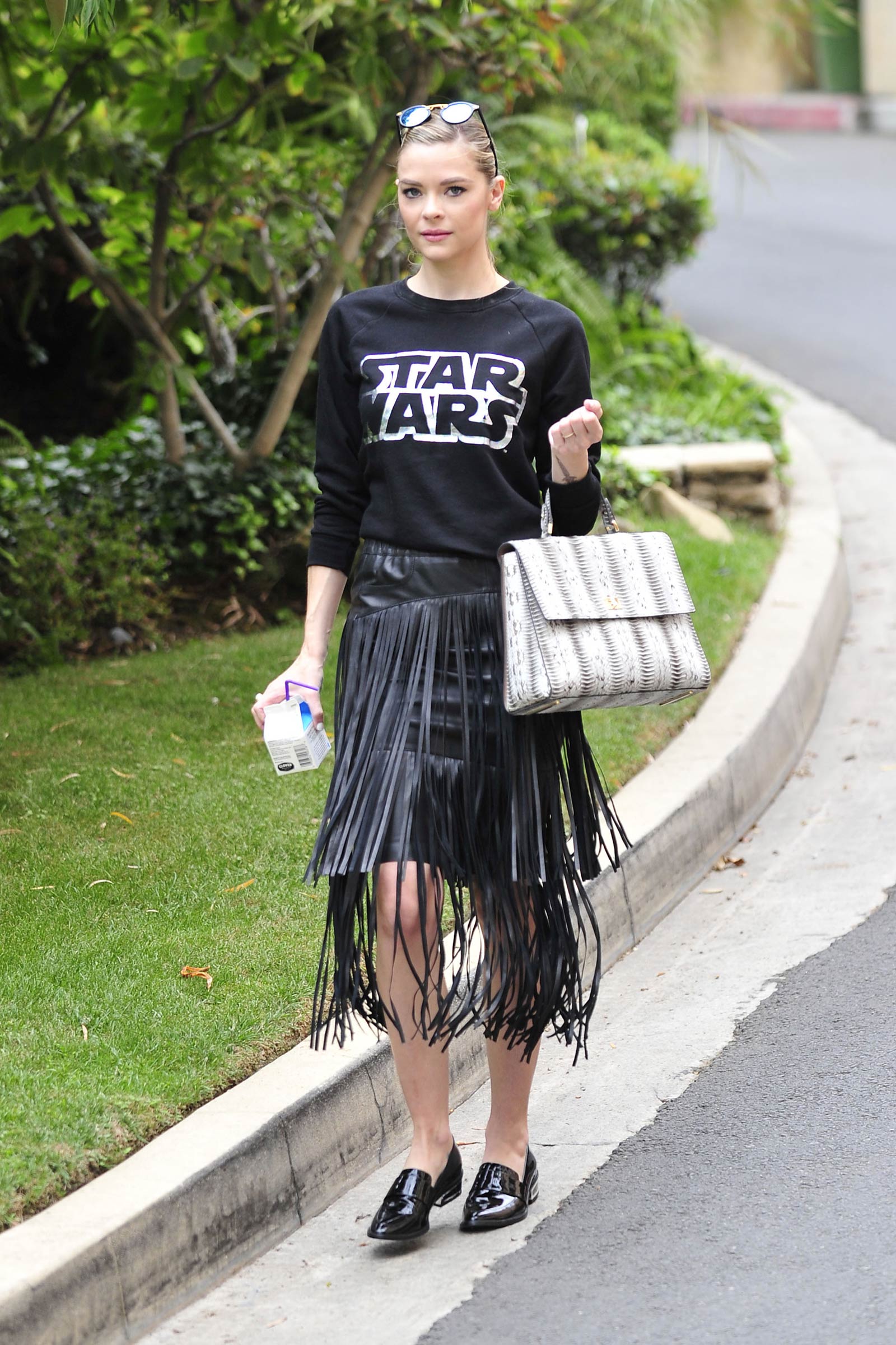 Jaime King leaving a friends house in Hollywood