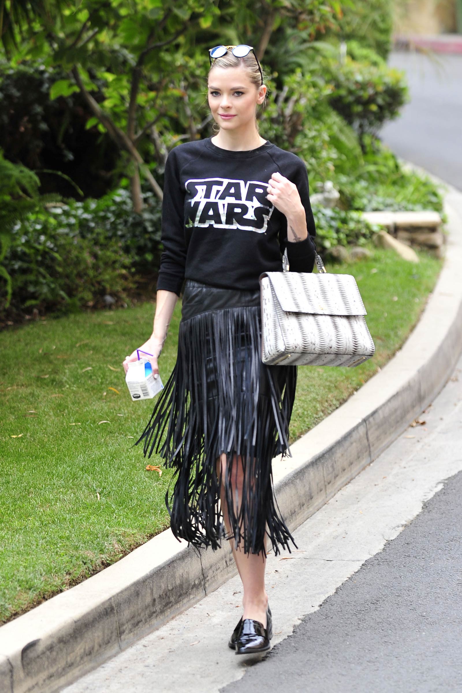 Jaime King leaving a friends house in Hollywood