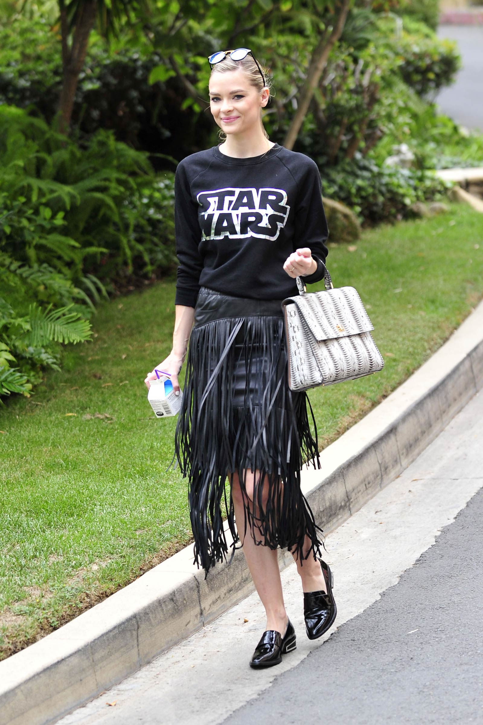 Jaime King leaving a friends house in Hollywood