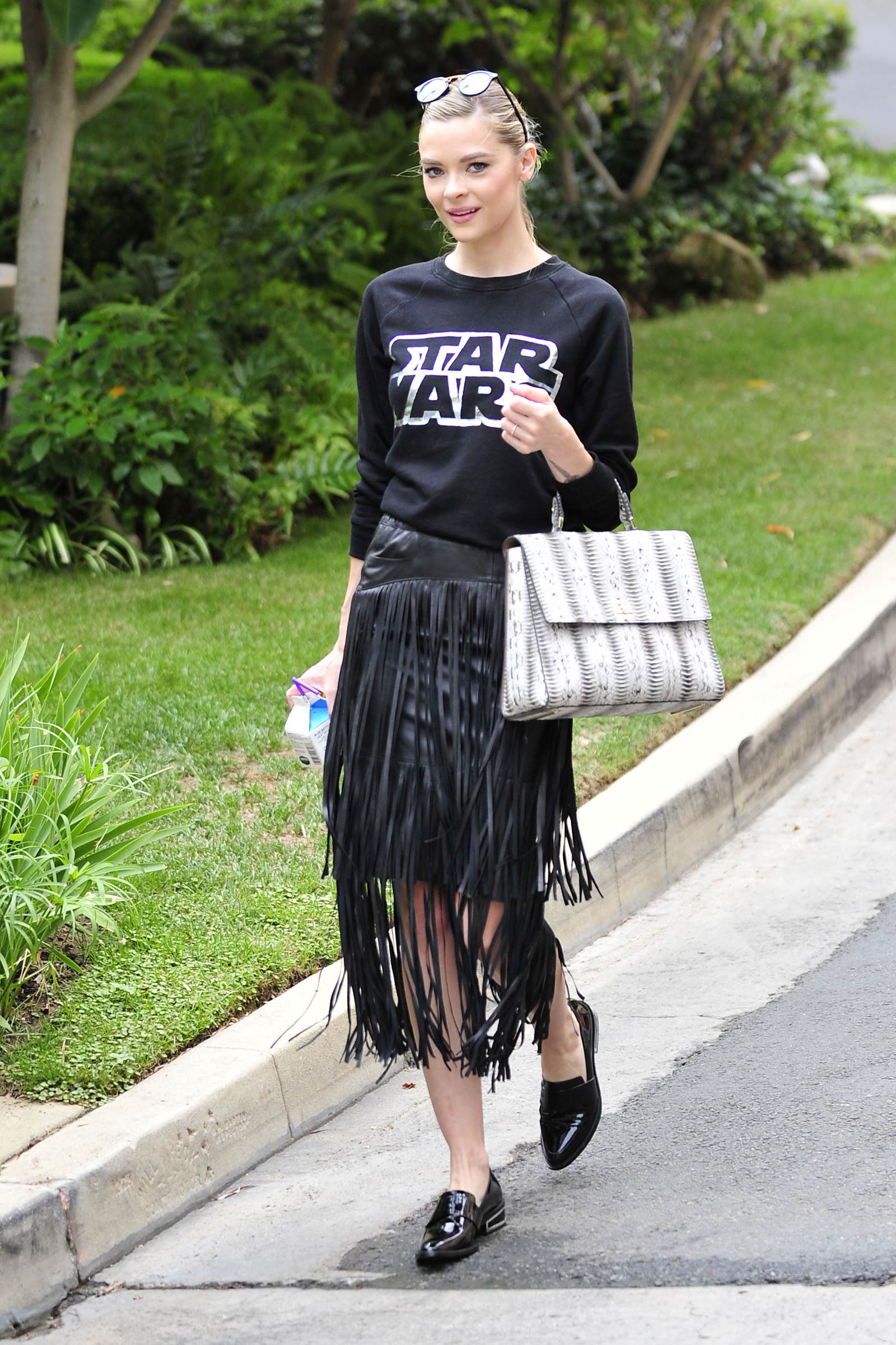 Jaime King leaving a friends house in Hollywood