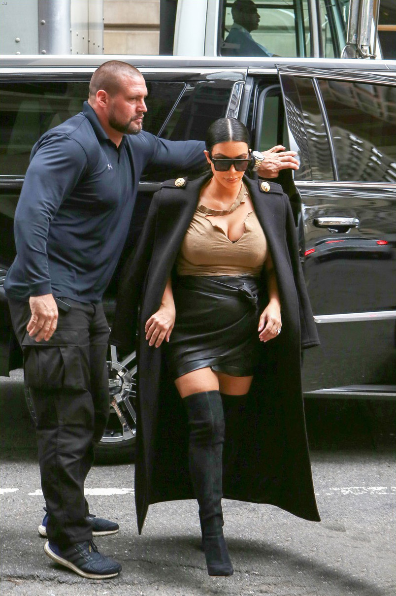 Kim Kardashian arrives at an office Building in New York