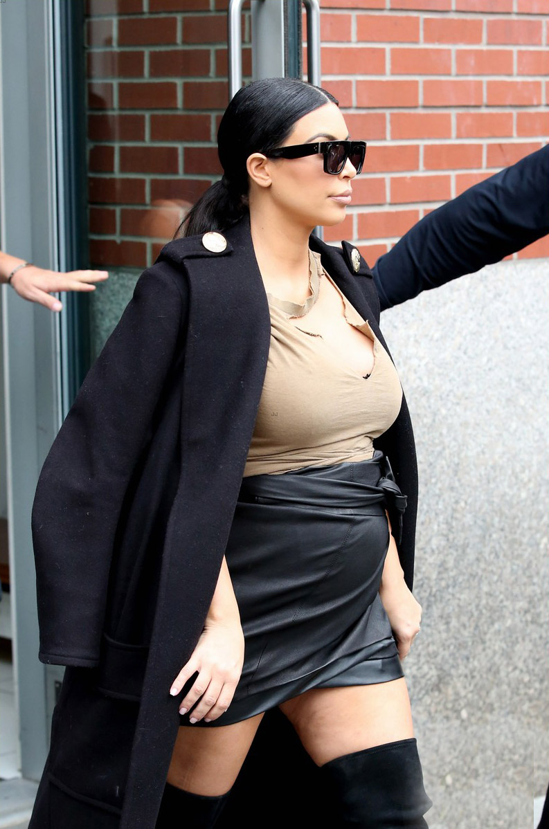 Kim Kardashian arrives at an office Building in New York