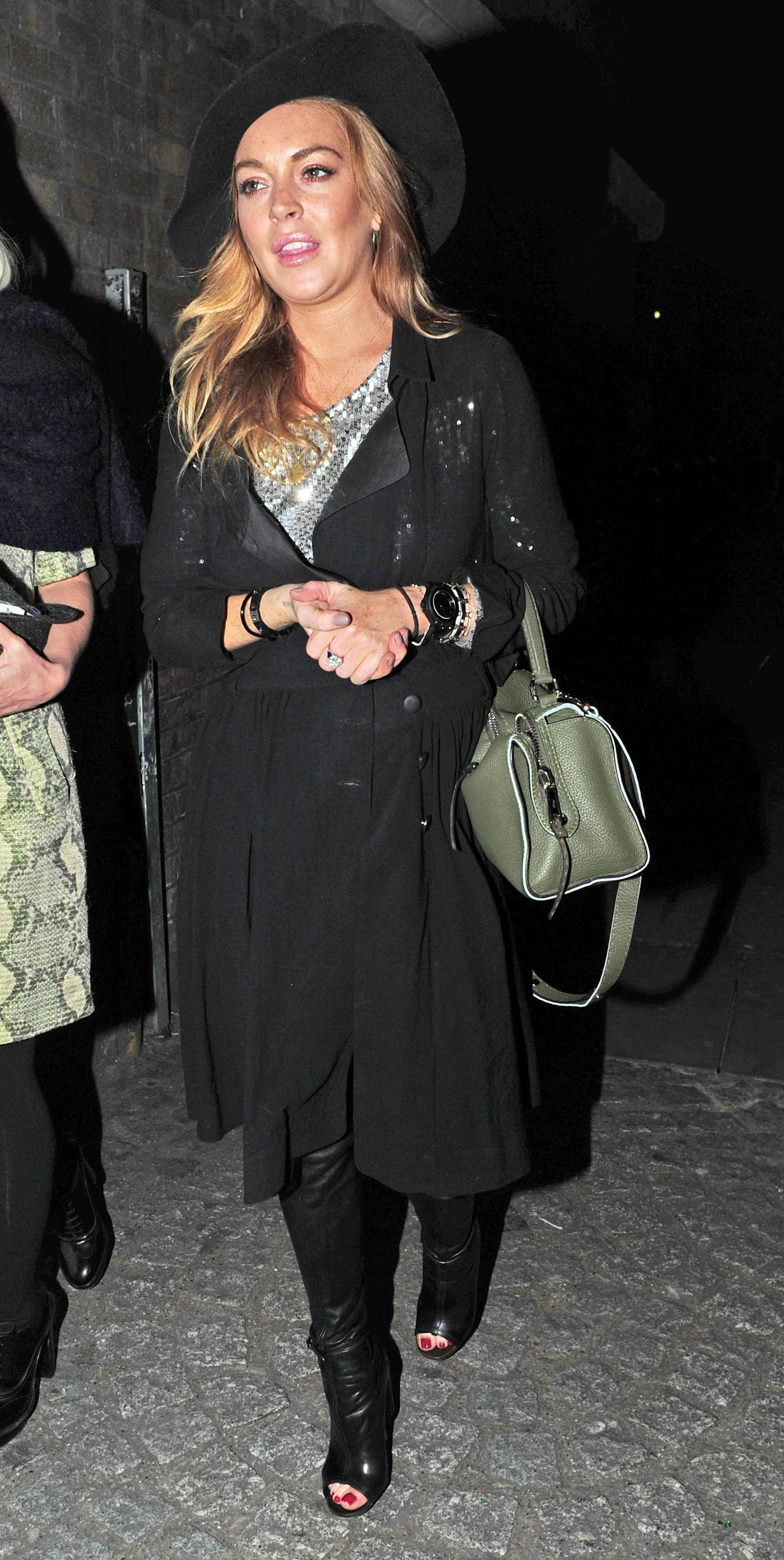 Lindsay Lohan out in London