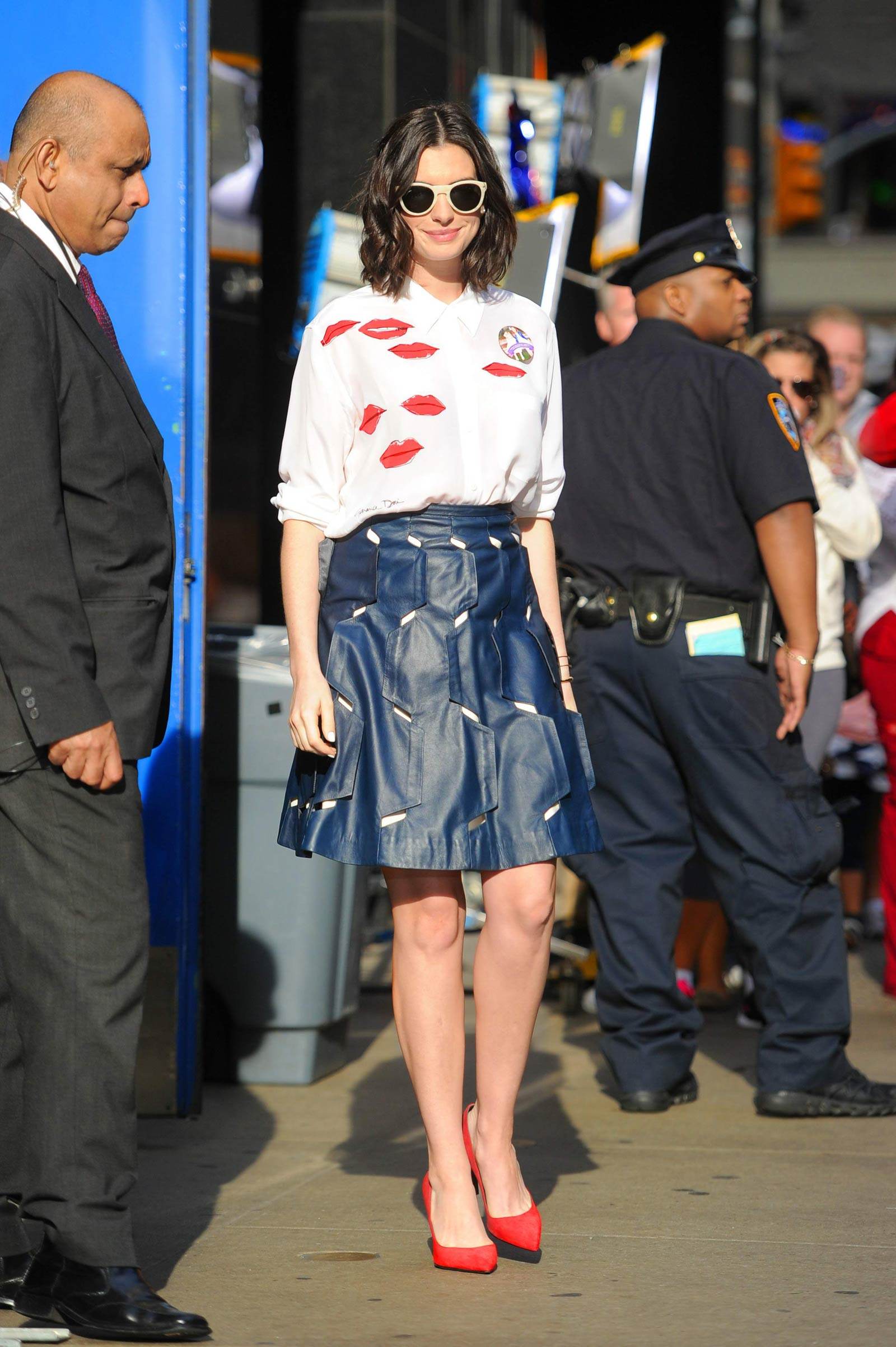 Anne Hathaway at ABC Studios in New York City