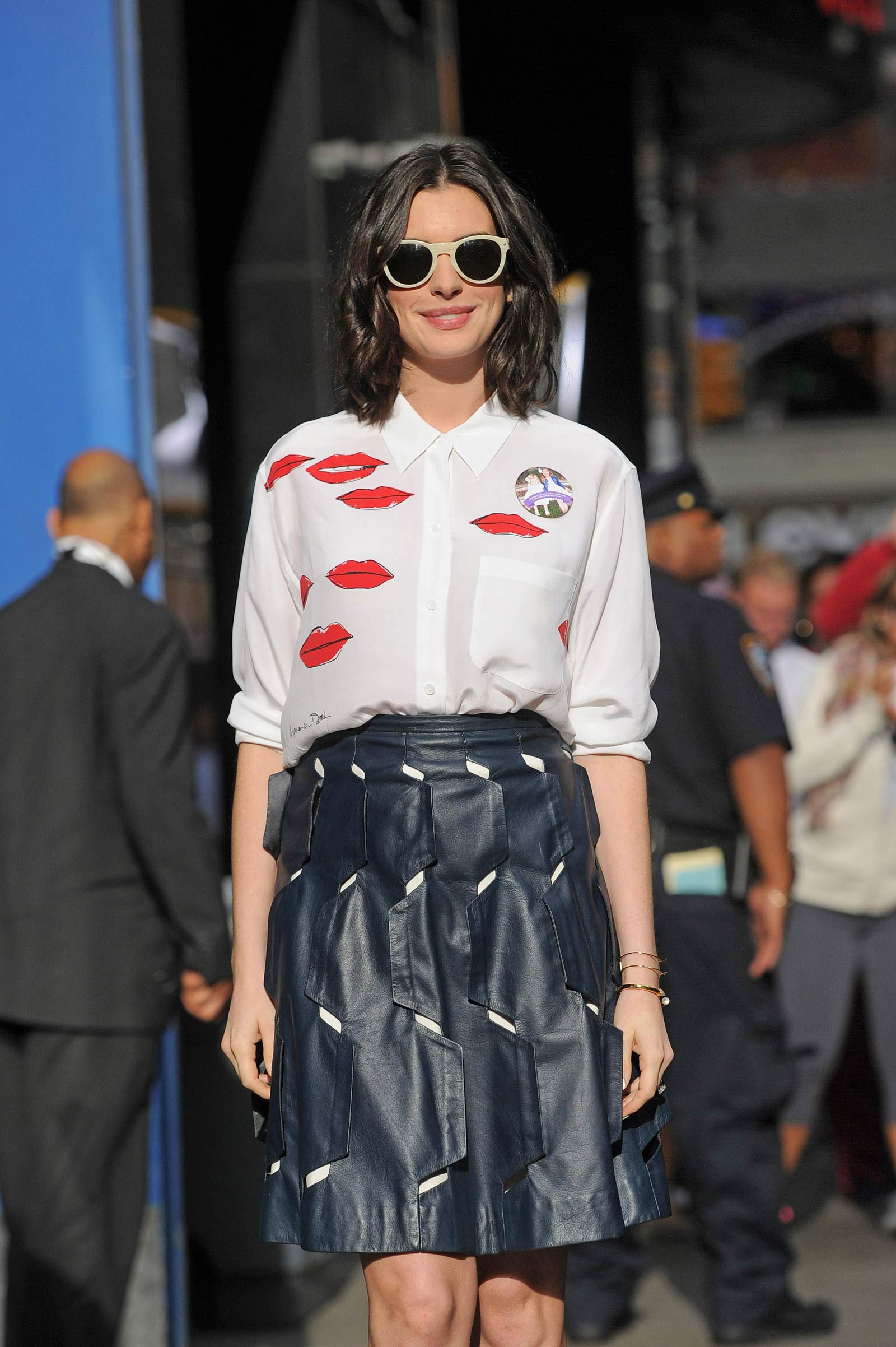 Anne Hathaway at ABC Studios in New York City