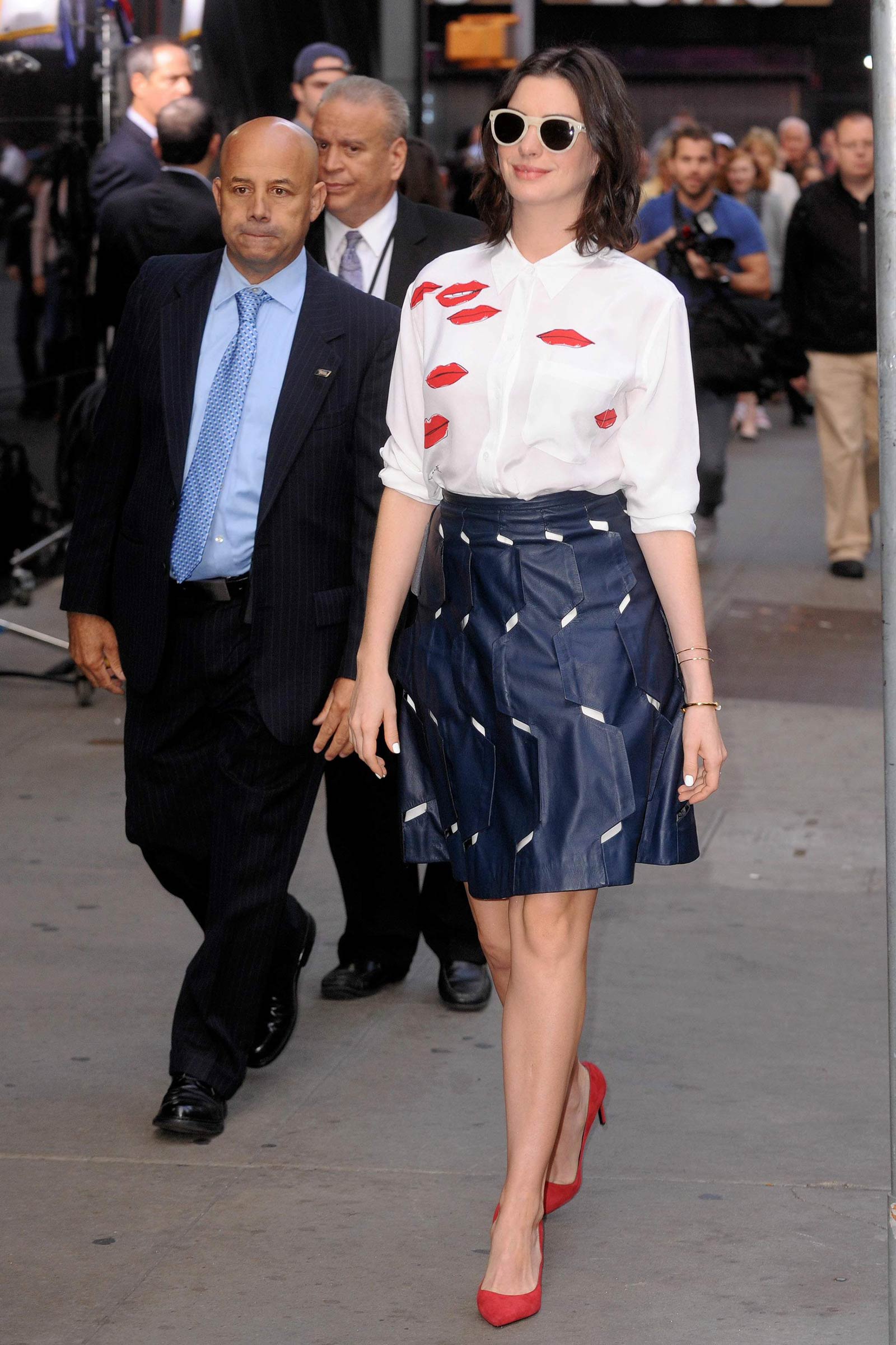 Anne Hathaway at ABC Studios in New York City