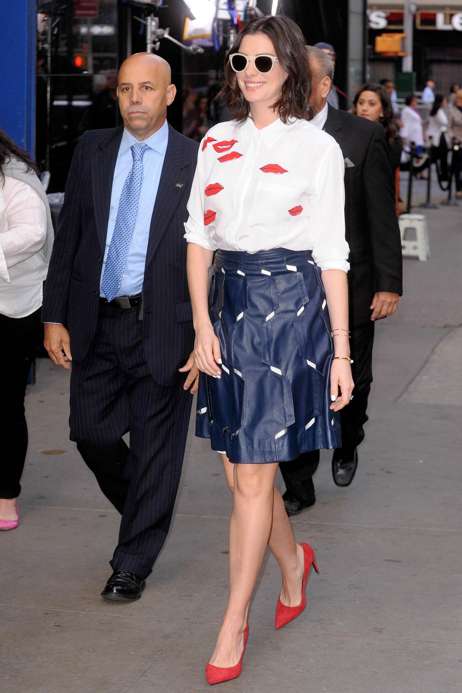 Anne Hathaway at ABC Studios in New York City