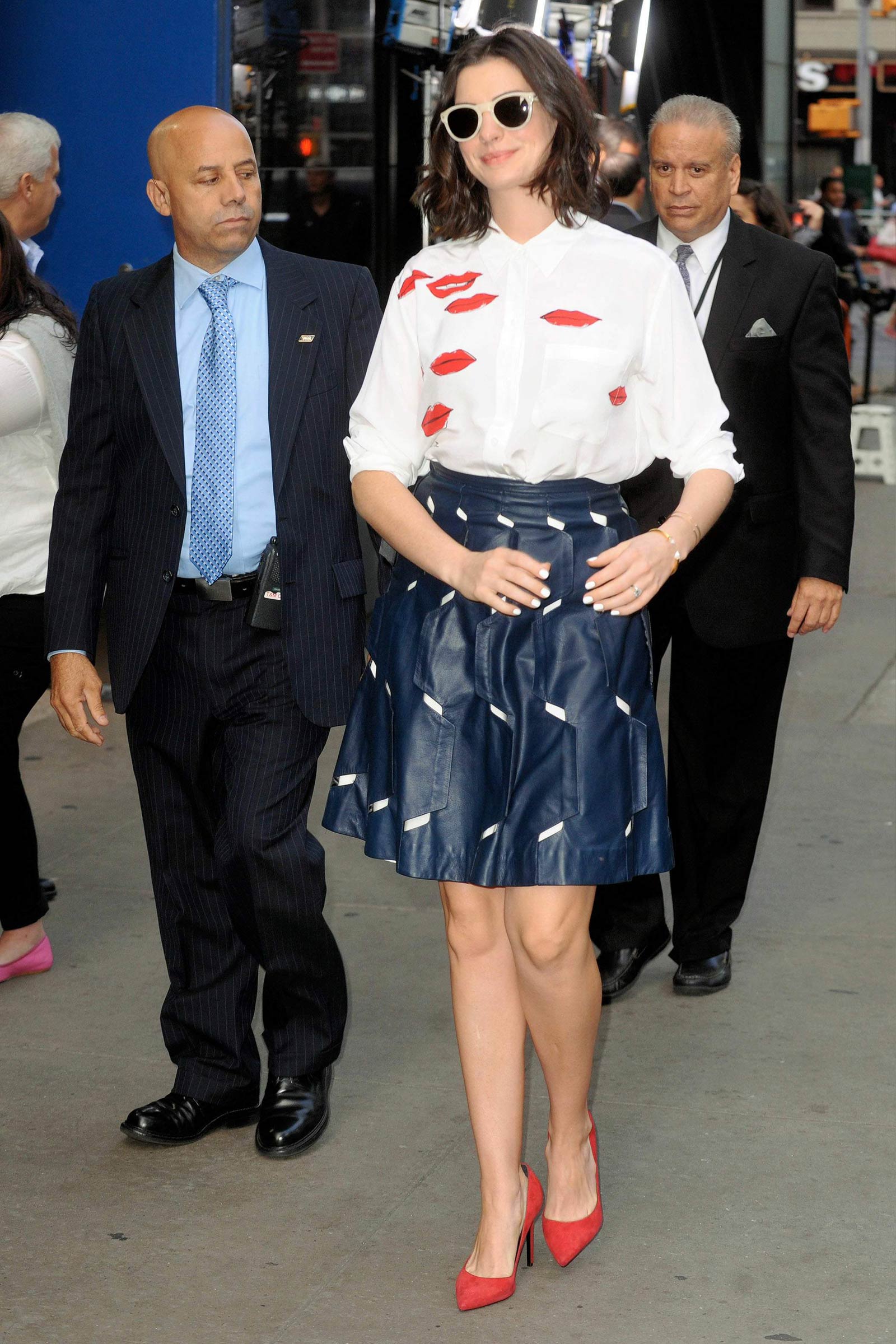 Anne Hathaway at ABC Studios in New York City