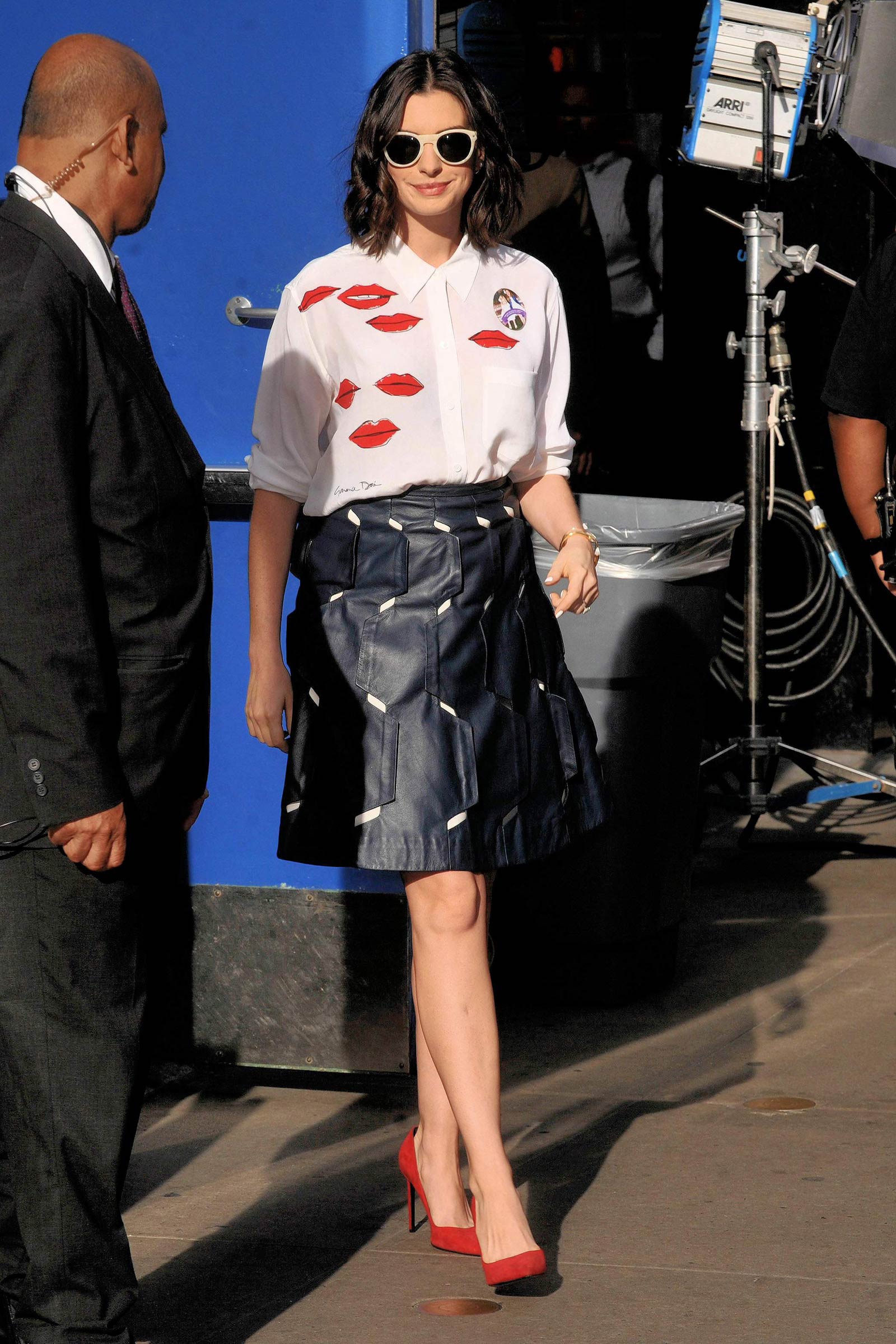 Anne Hathaway at ABC Studios in New York City