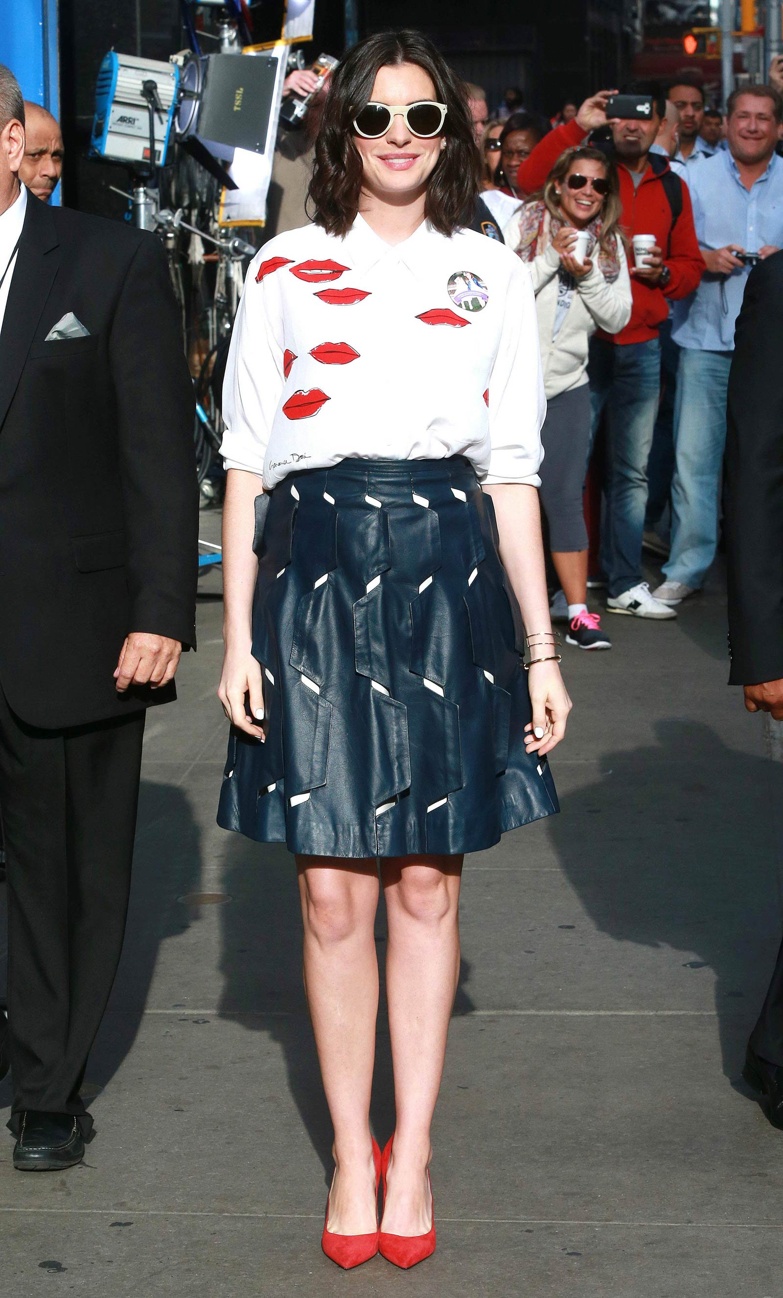 Anne Hathaway at ABC Studios in New York City