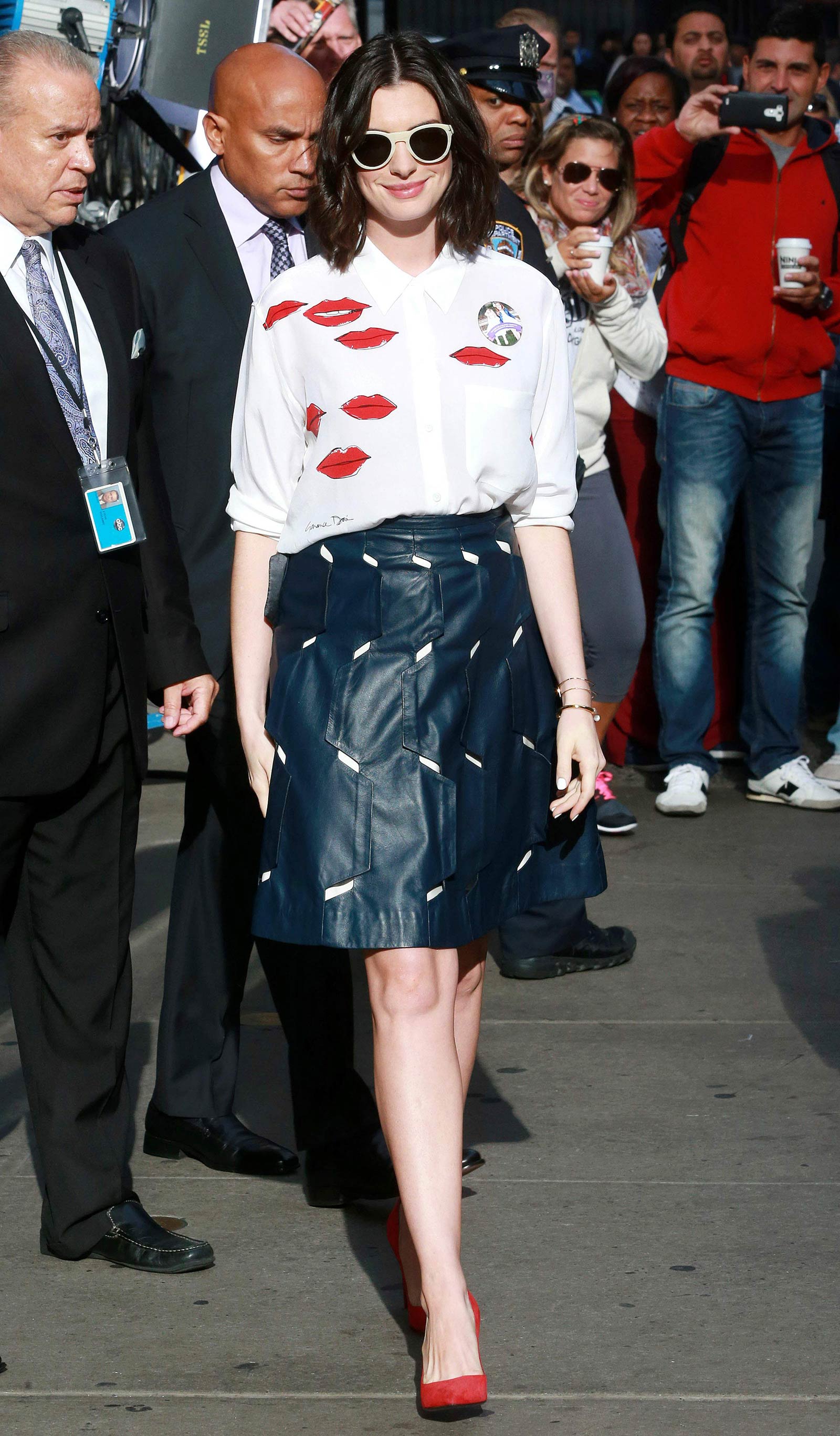 Anne Hathaway at ABC Studios in New York City