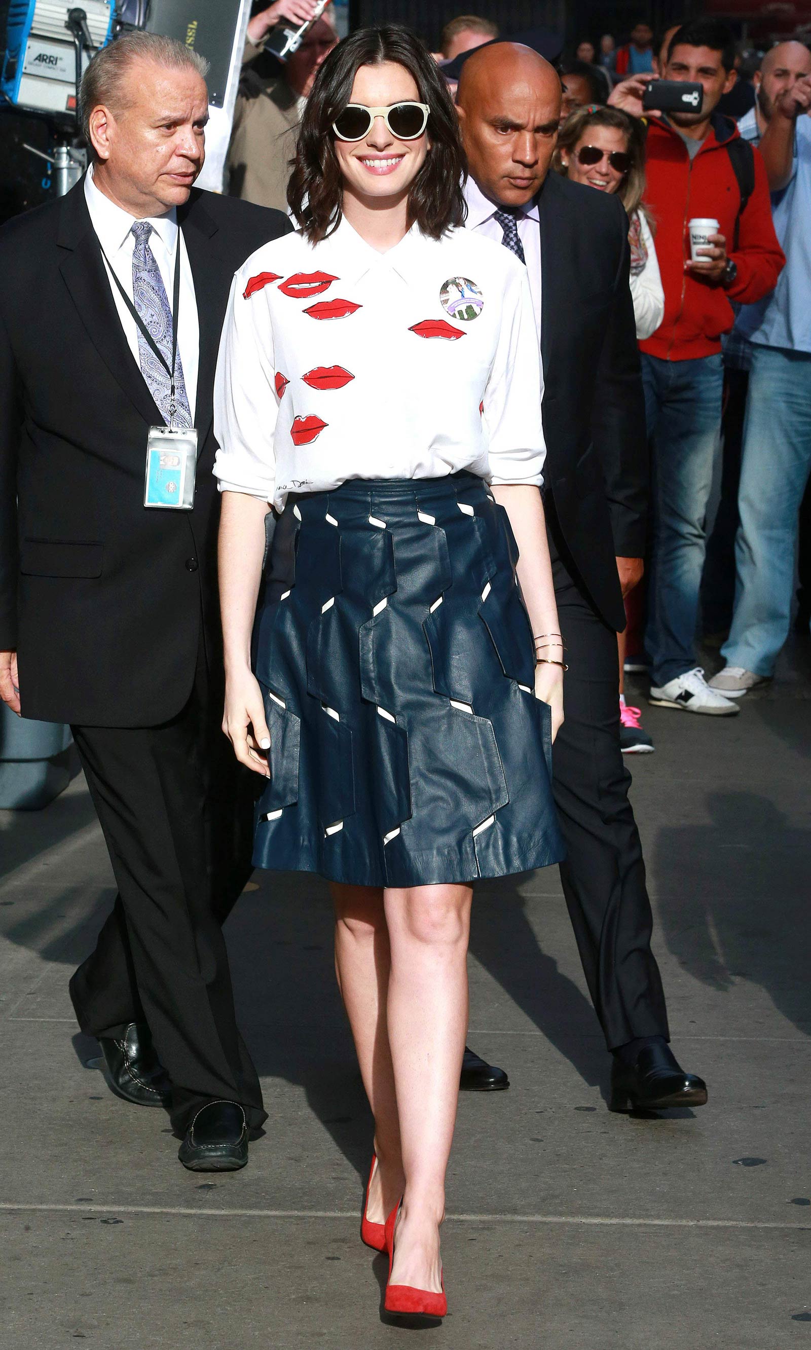 Anne Hathaway at ABC Studios in New York City