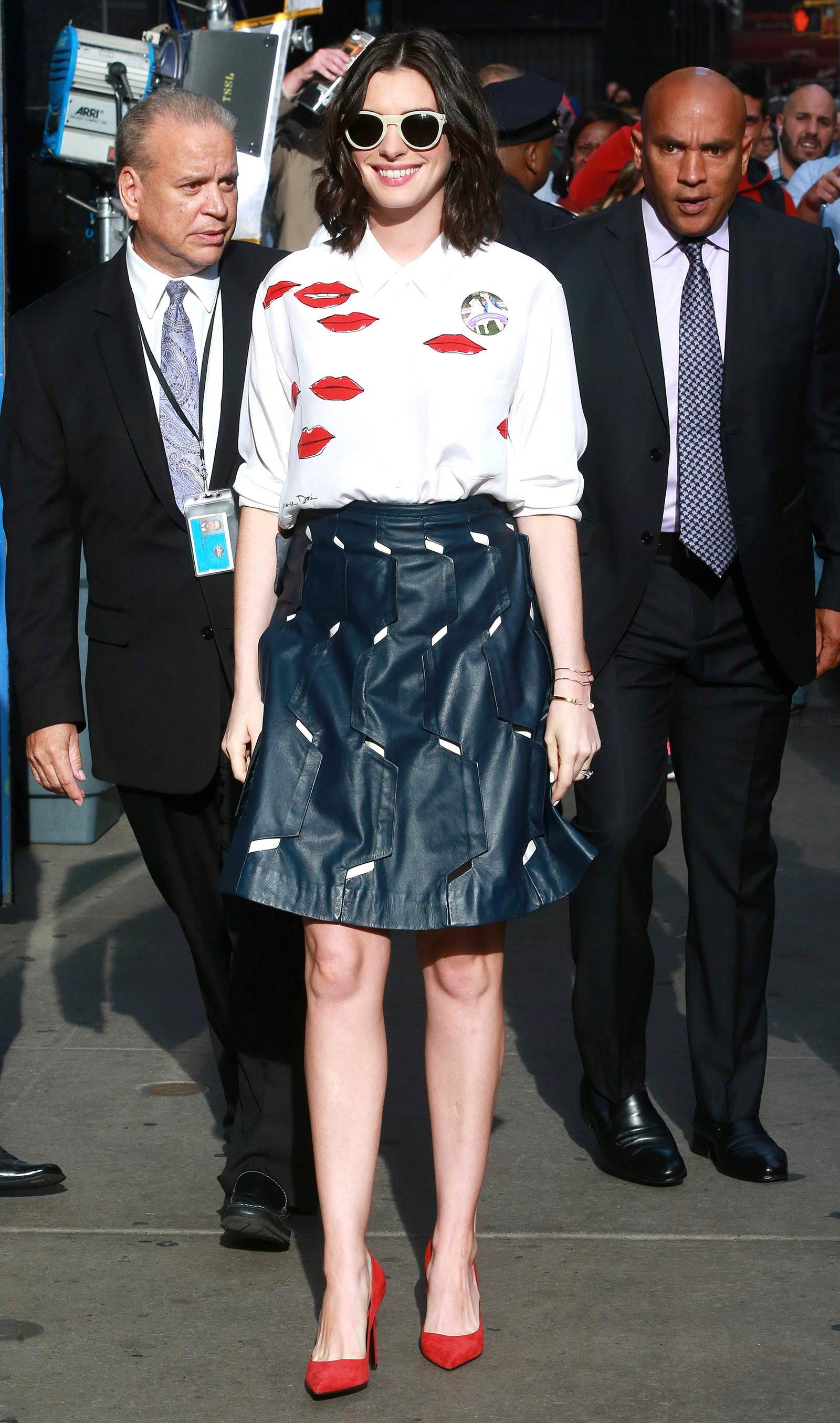 Anne Hathaway at ABC Studios in New York City