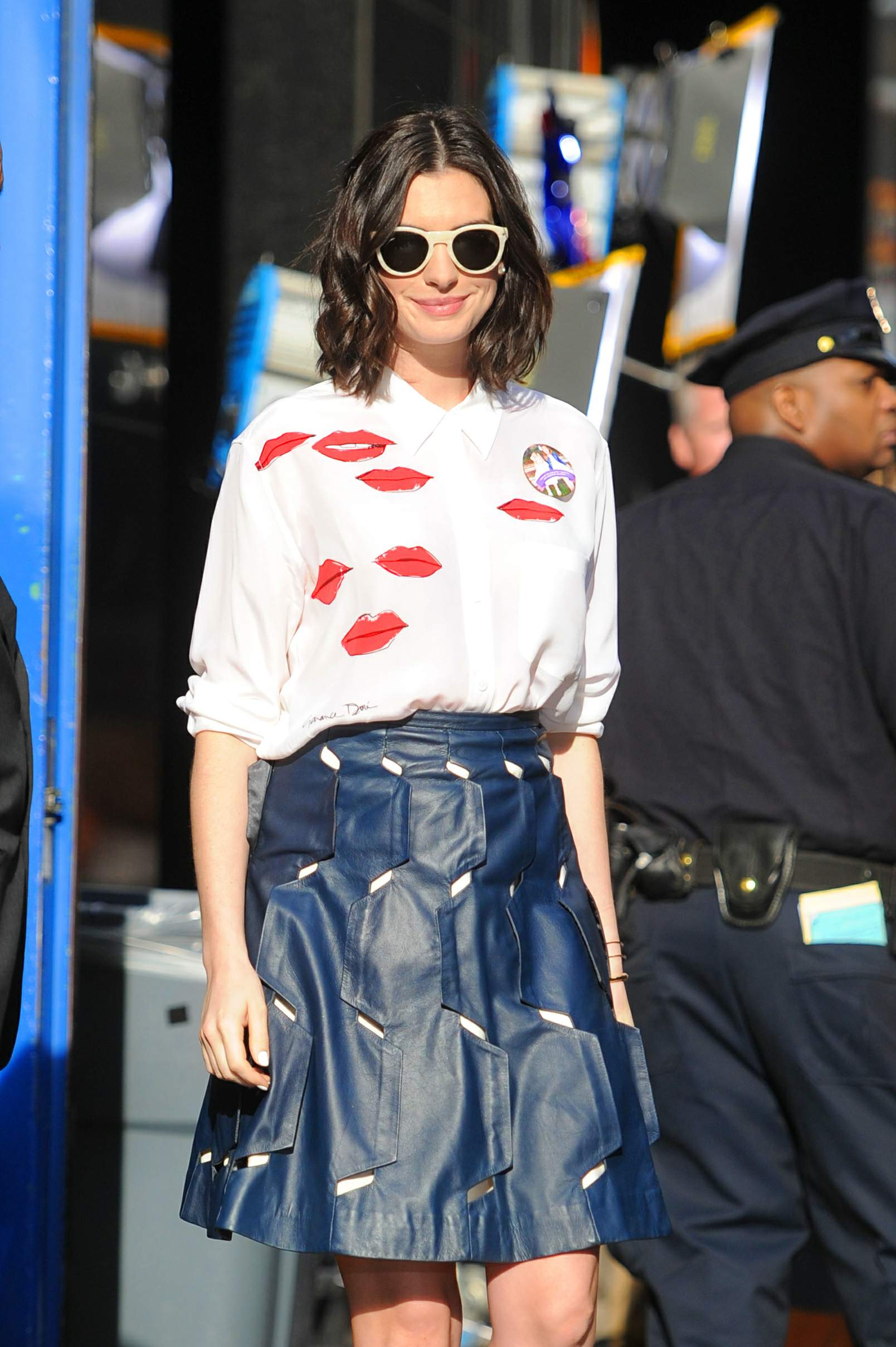 Anne Hathaway at ABC Studios in New York City