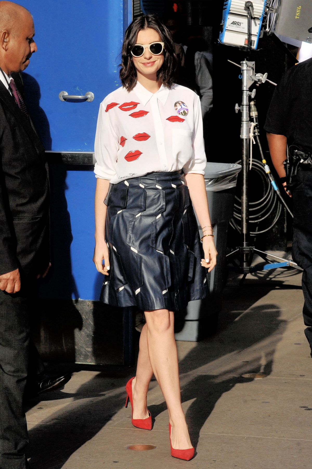 Anne Hathaway at ABC Studios in New York City