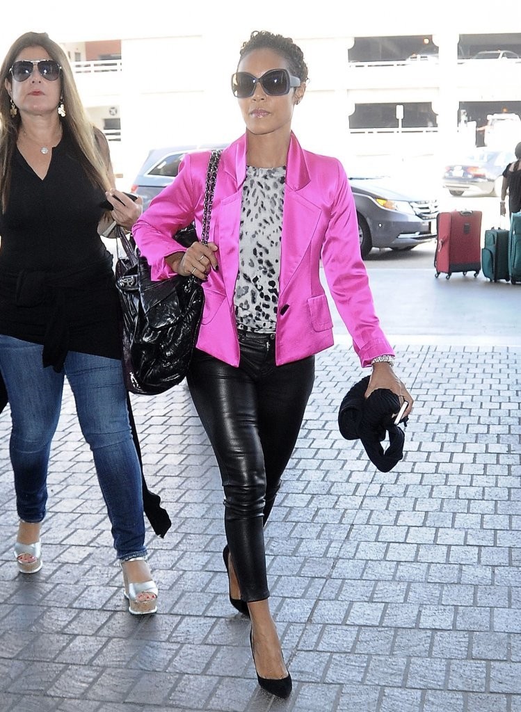 Jada Pinkett Smith departs on a flight at LAX airport