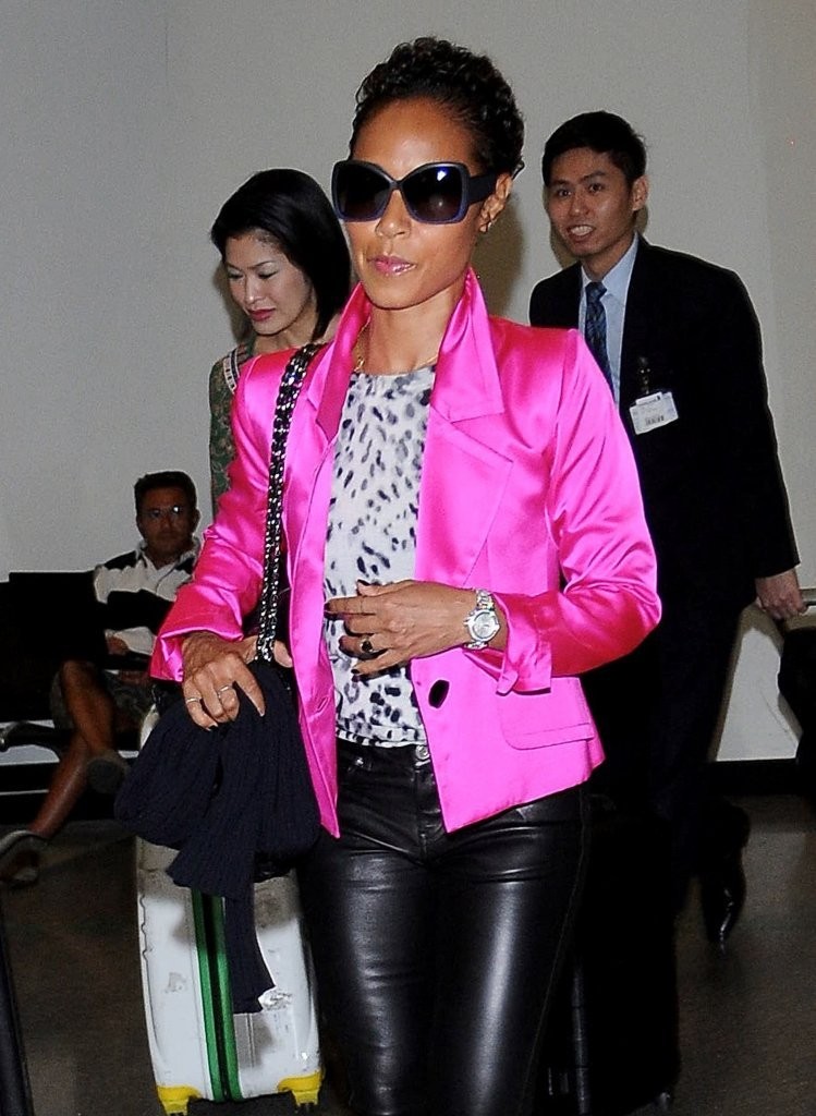 Jada Pinkett Smith departs on a flight at LAX airport