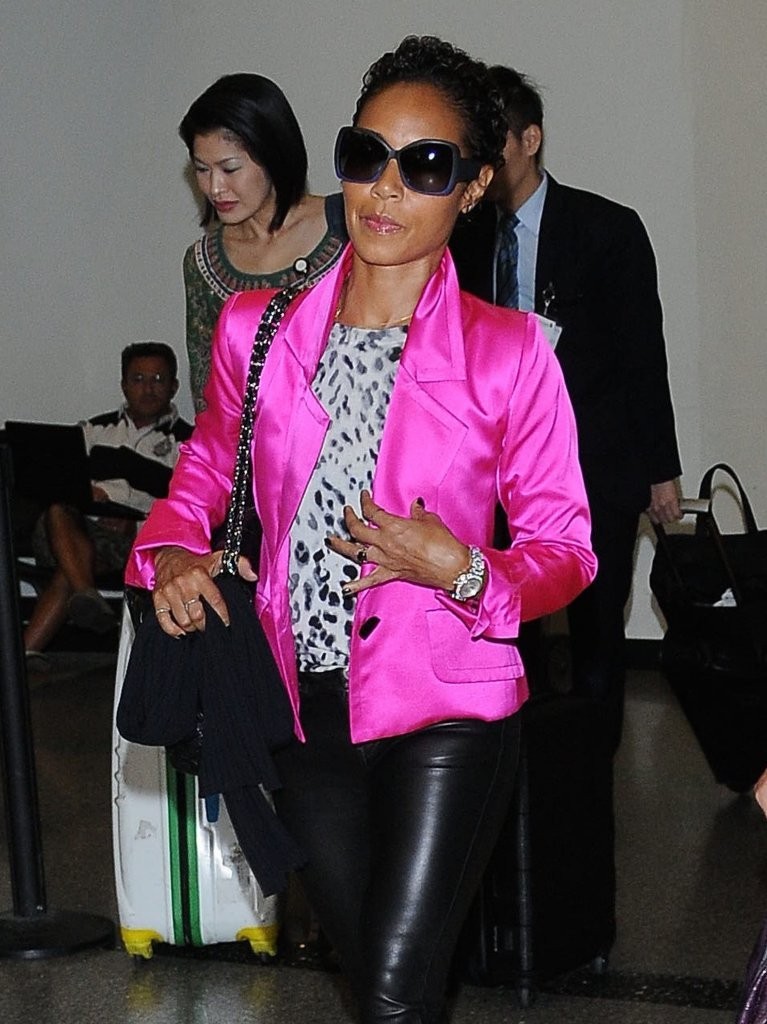 Jada Pinkett Smith departs on a flight at LAX airport