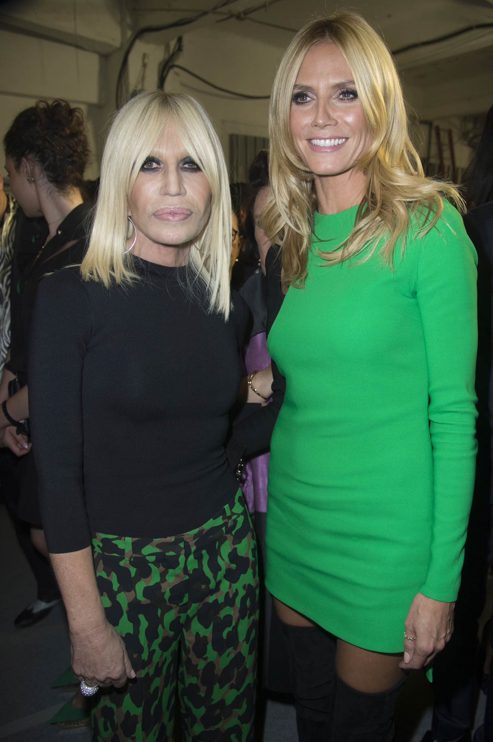 Heidi Klum attends Versace front row during Milan Fashion Week