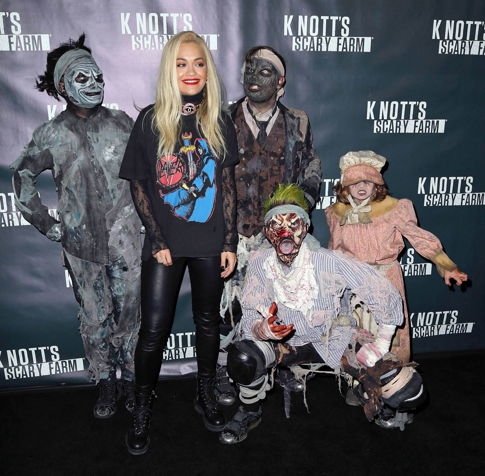 Rita Ora attends Knott’s Scary Farm Black Carpet