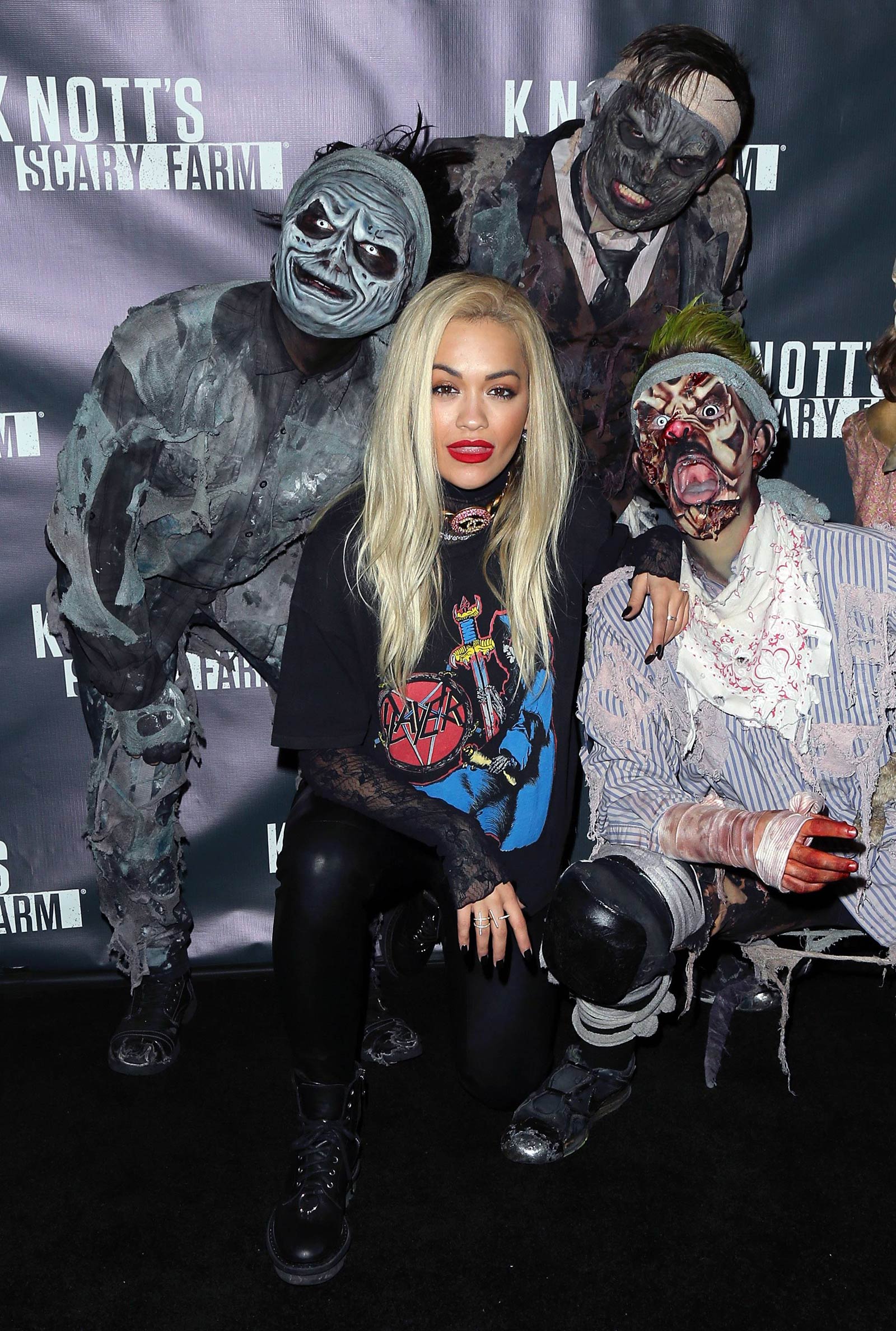 Rita Ora attends Knott’s Scary Farm Black Carpet