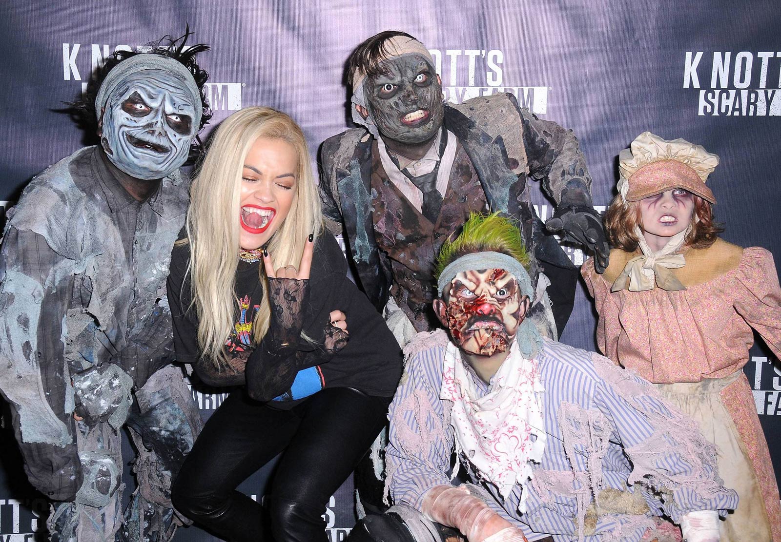 Rita Ora attends Knott’s Scary Farm Black Carpet