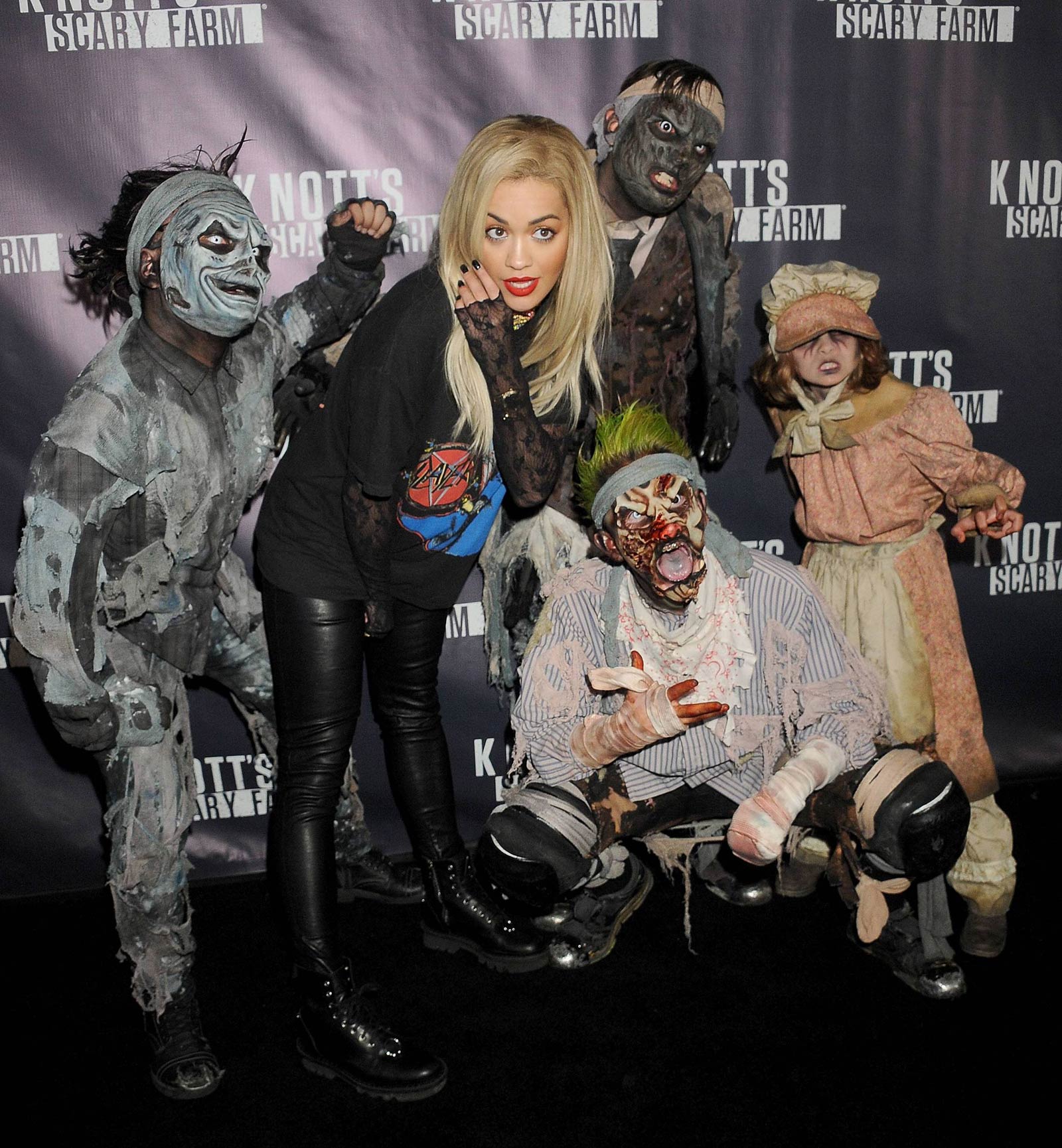 Rita Ora attends Knott’s Scary Farm Black Carpet