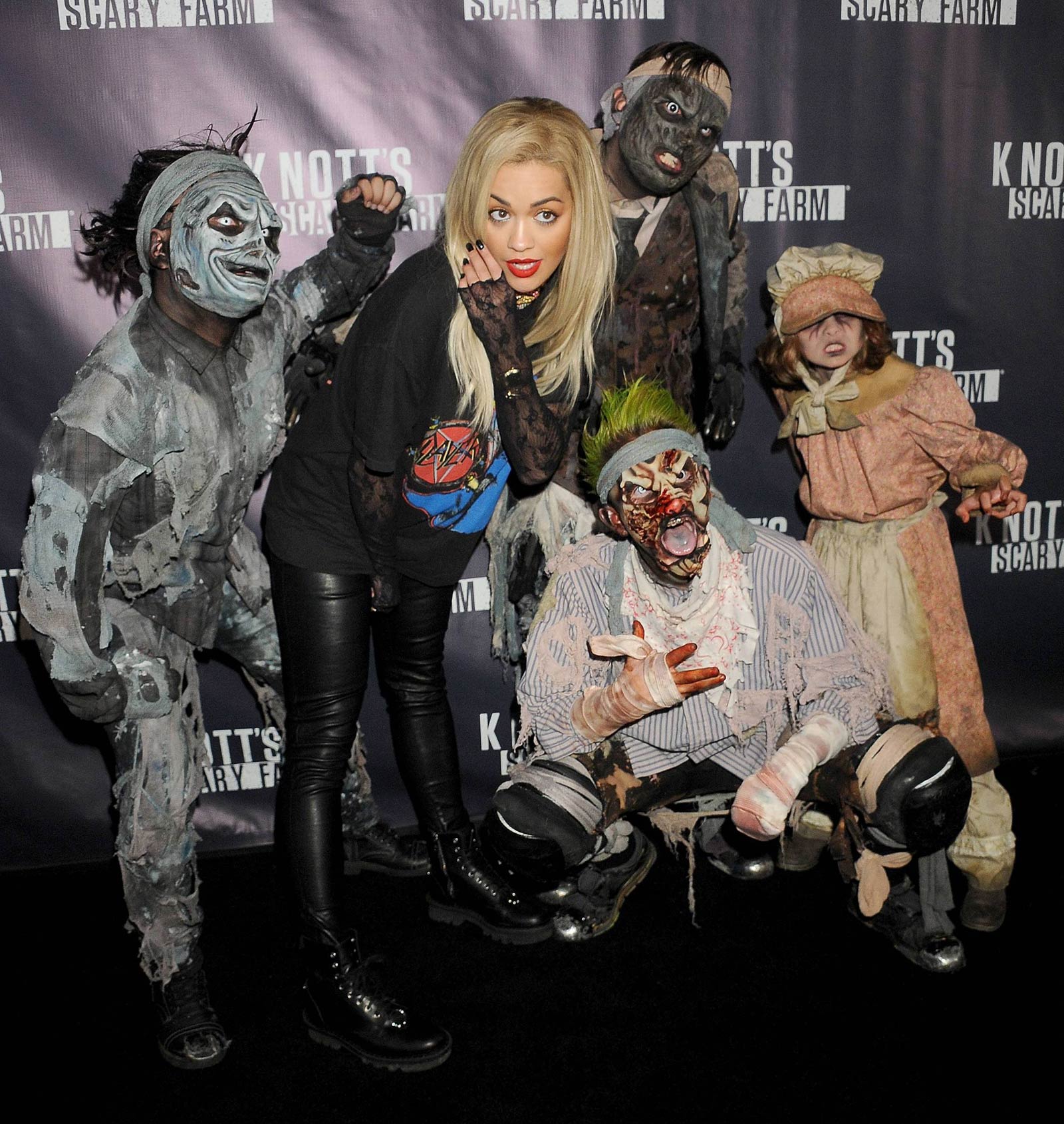 Rita Ora attends Knott’s Scary Farm Black Carpet