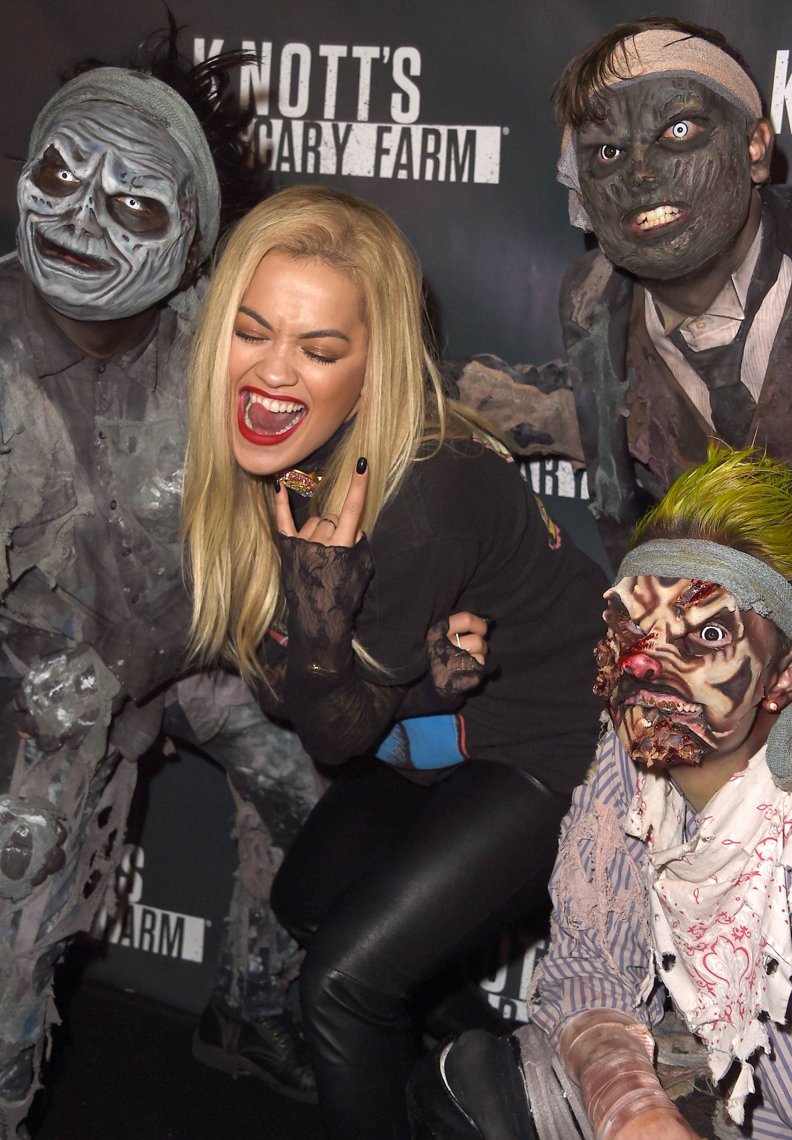 Rita Ora attends Knott’s Scary Farm Black Carpet