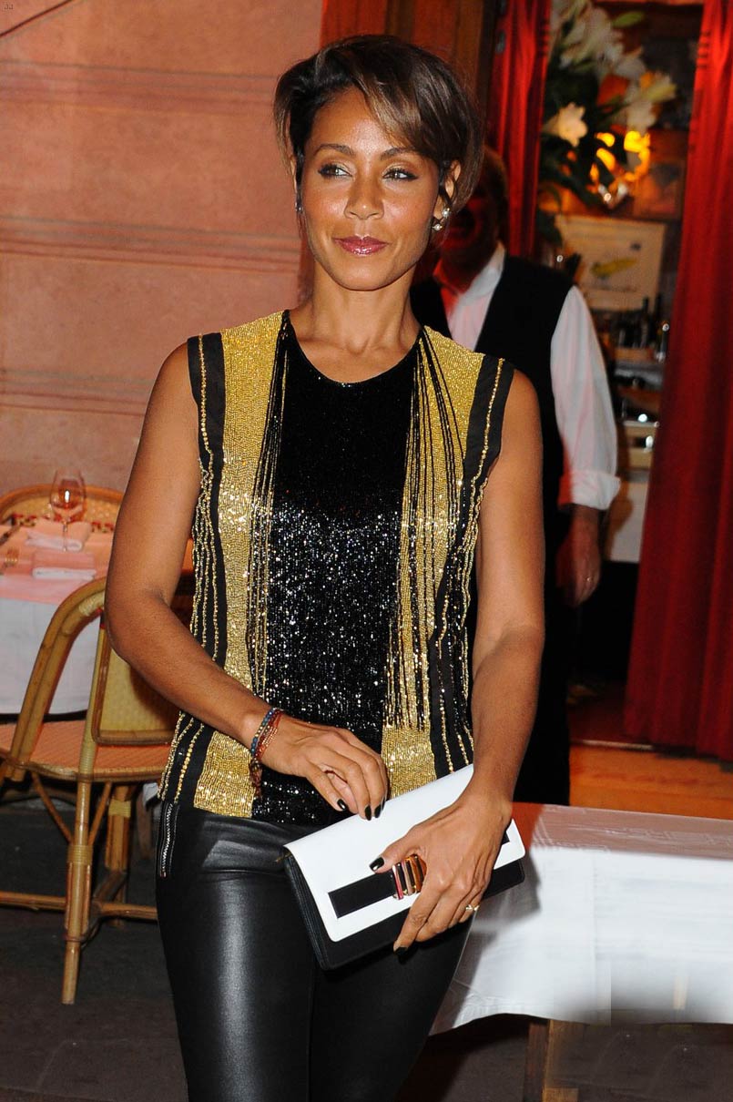 Jada Pinkett Smith dinner at Italiano La Stresa restaurant in Paris