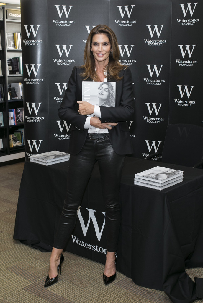 Cindy Crawford signs copies of her book Becoming at Waterstones