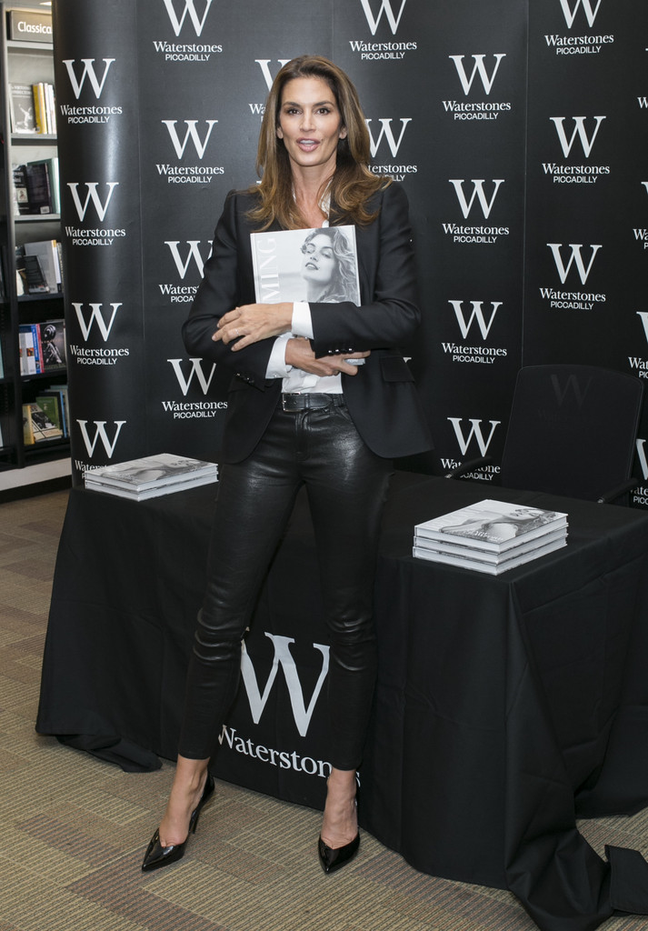 Cindy Crawford signs copies of her book Becoming at Waterstones