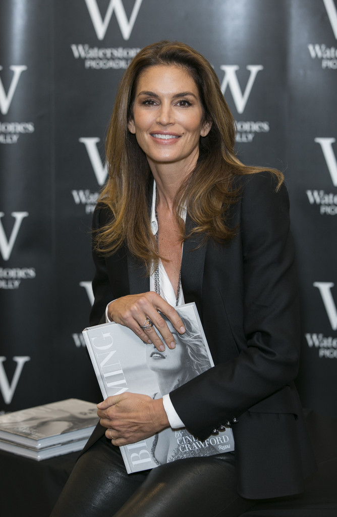 Cindy Crawford signs copies of her book Becoming at Waterstones