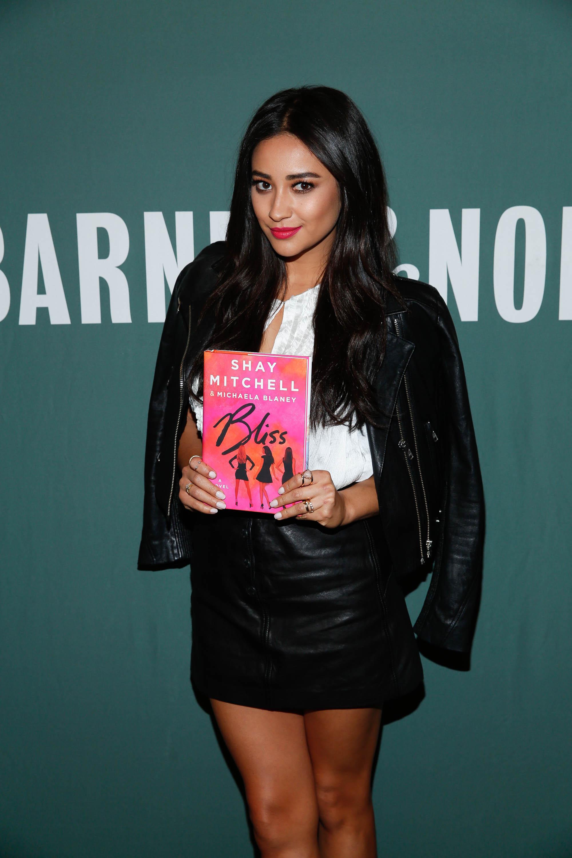 Shay Mitchell promotes her new book Bliss