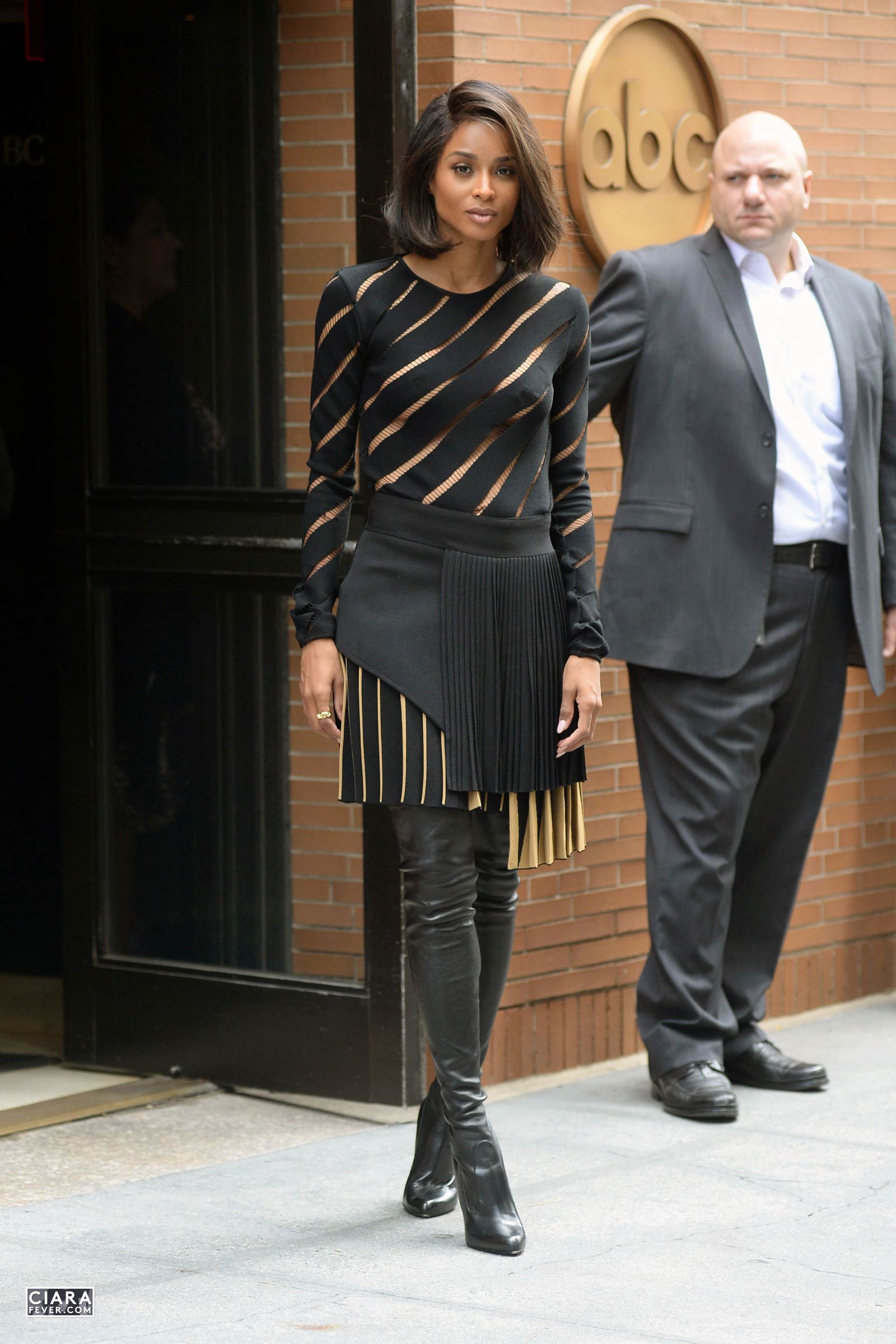 Ciara arriving at the ABC Studios