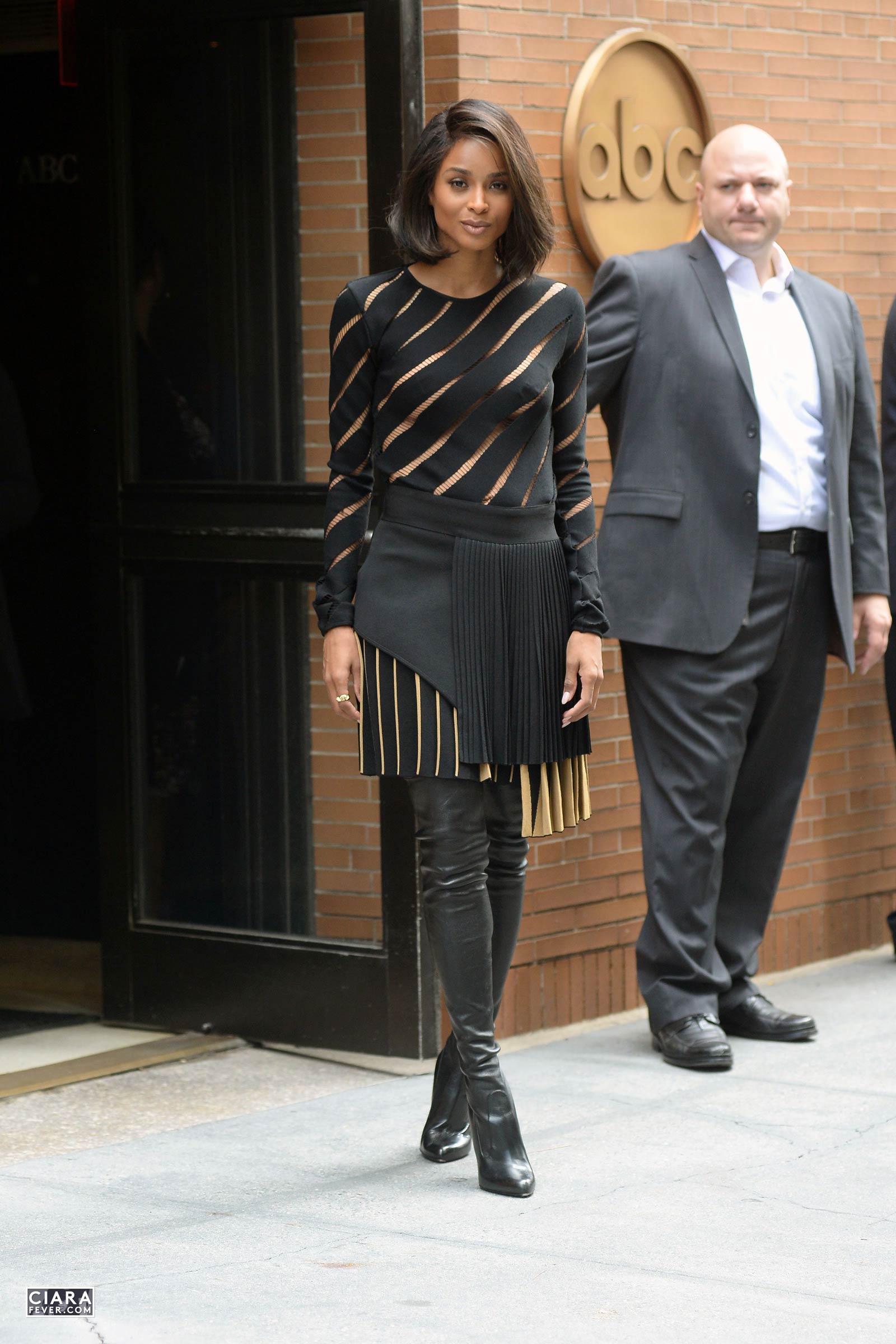 Ciara arriving at the ABC Studios