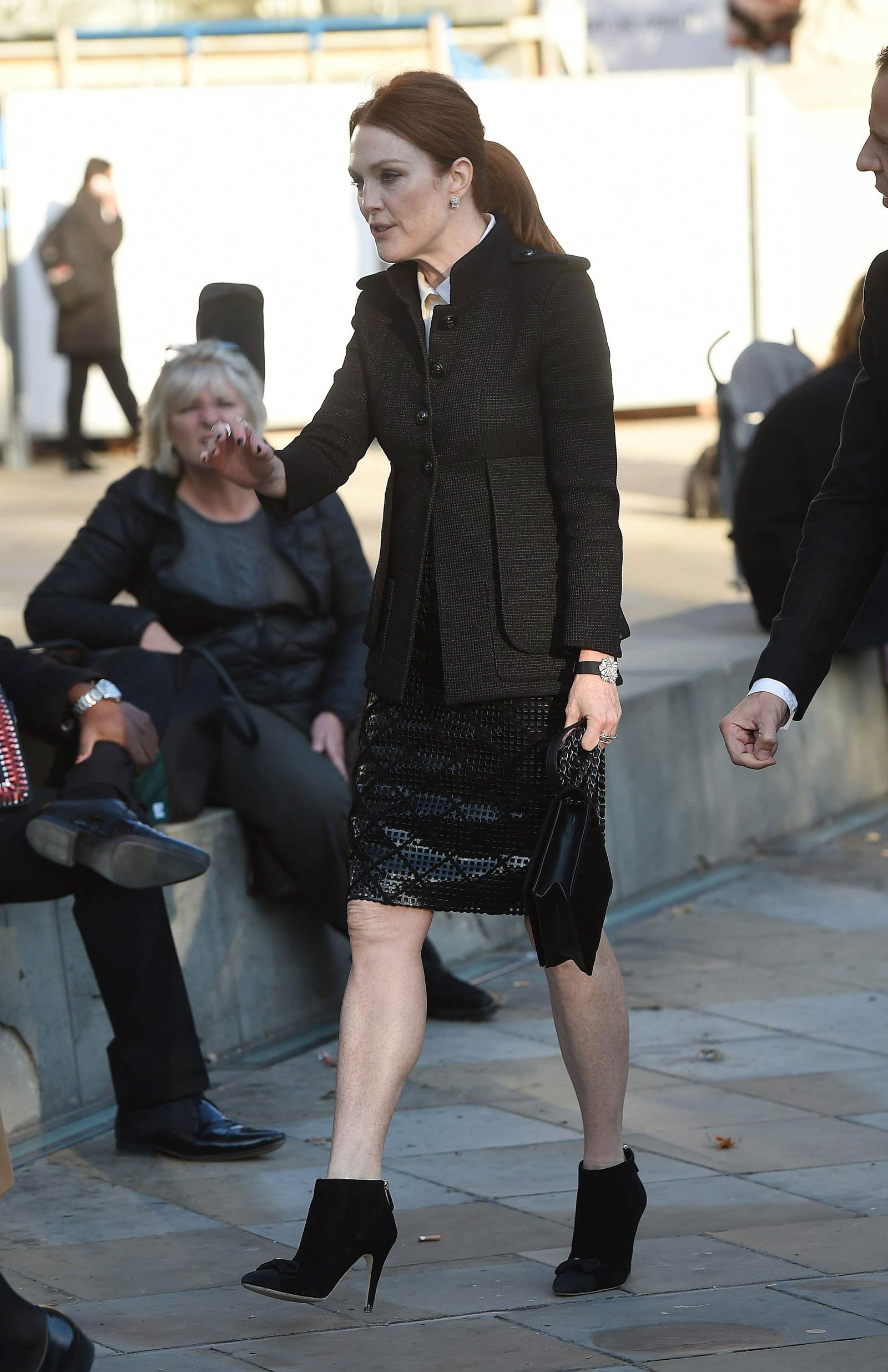 Julianne Moore arrives at the Mademoiselle Prive exhibition