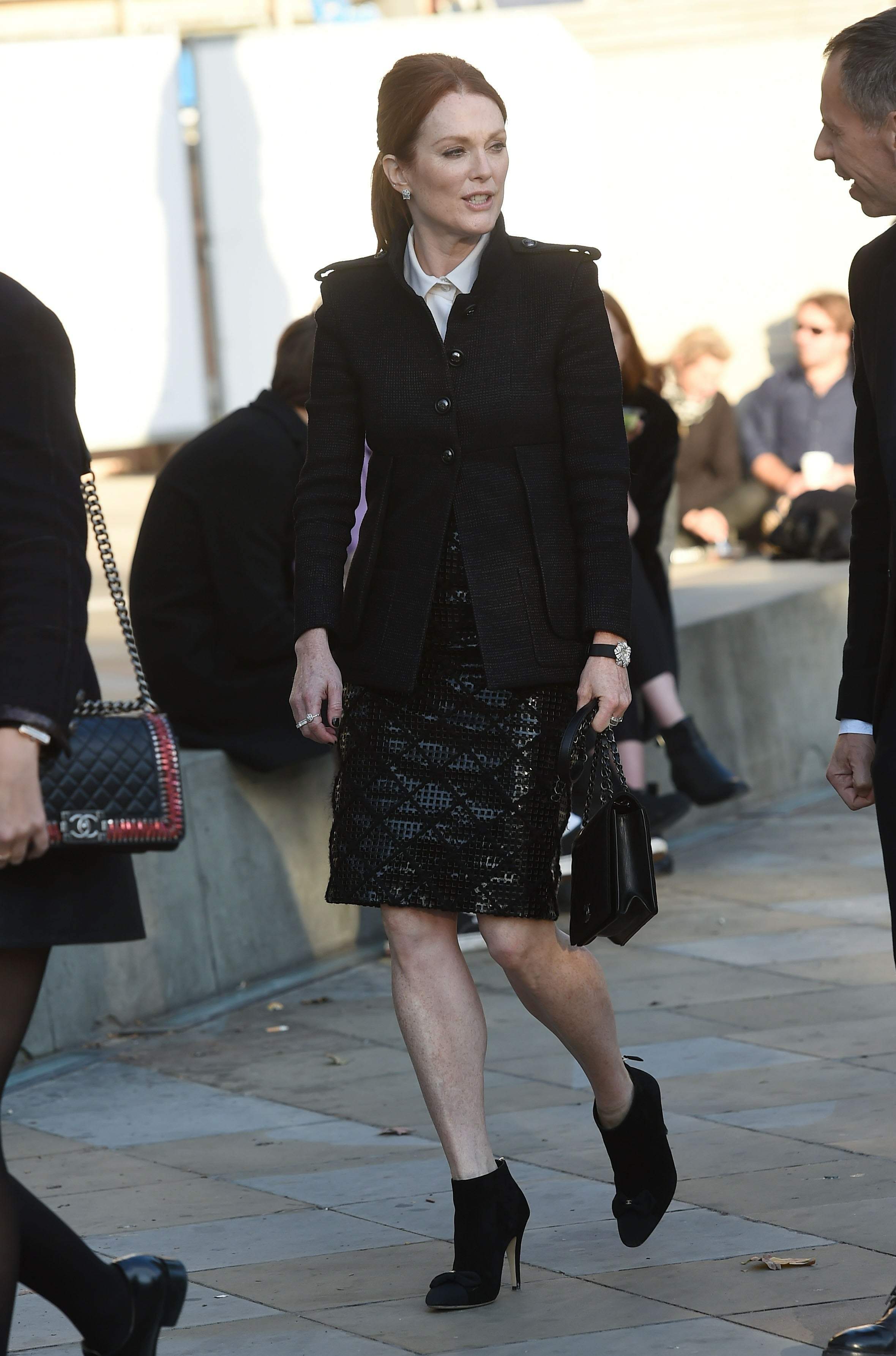 Julianne Moore arrives at the Mademoiselle Prive exhibition