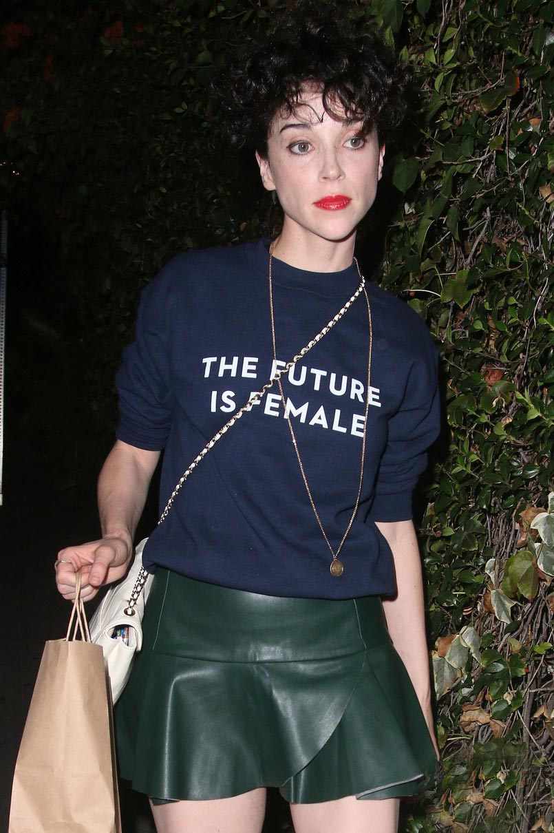 Annie Clark heading to the Chateau Marmont hotel