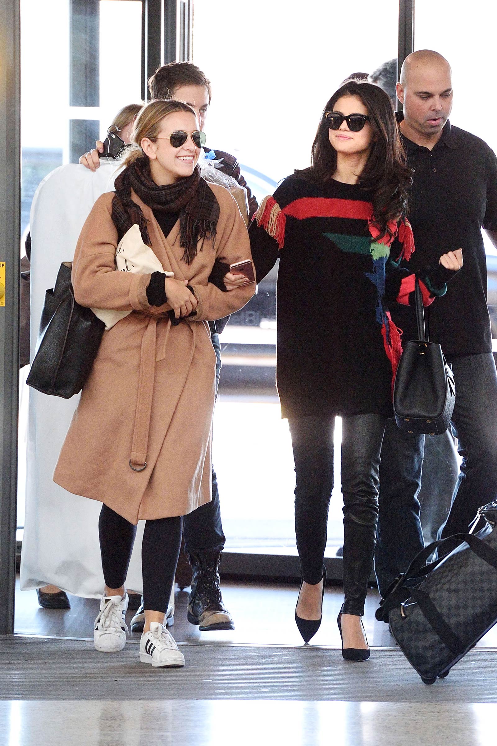 Selena Gomez departing from JFK Airport