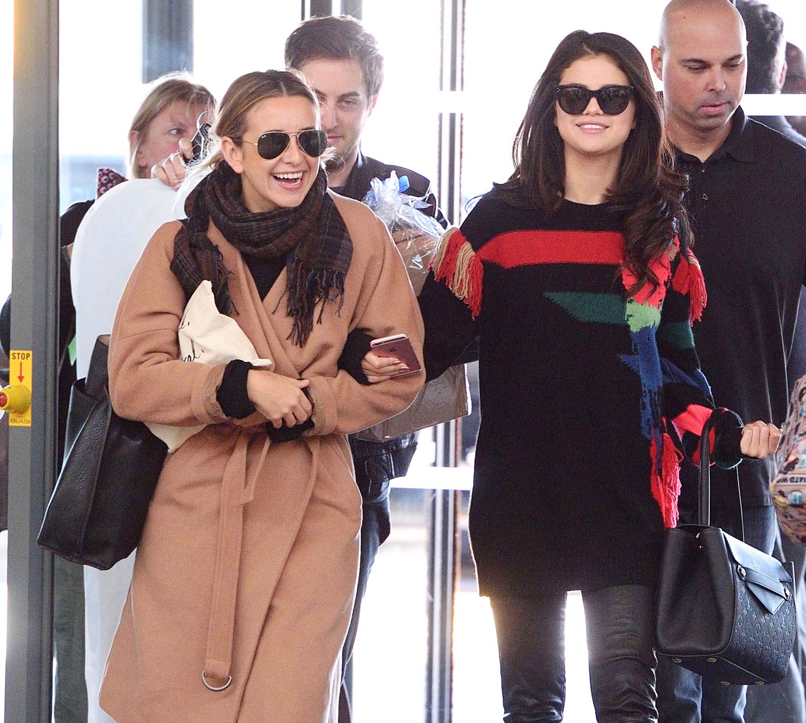 Selena Gomez departing from JFK Airport