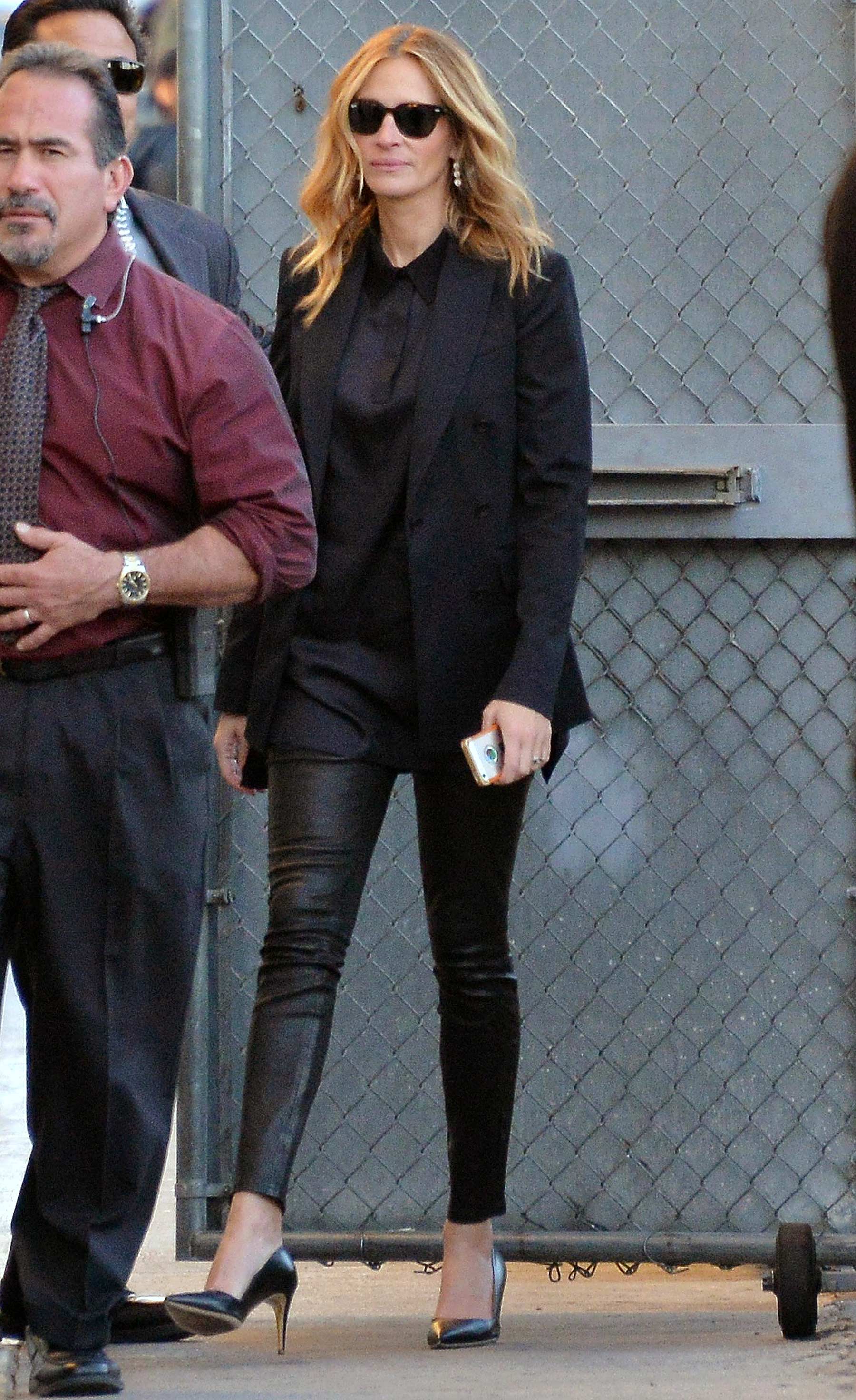 Julia Roberts is seen at Jimmy Kimmel Live